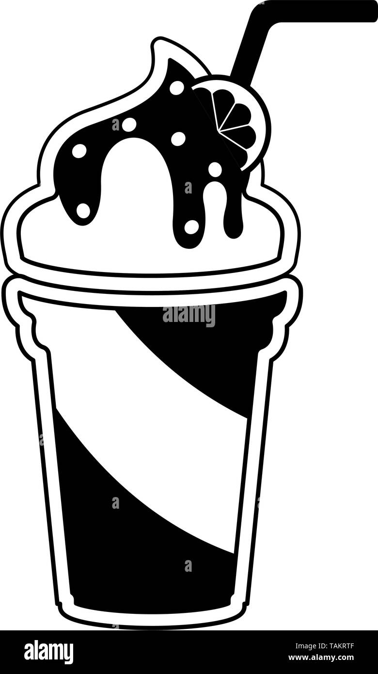 Isolated frappe icon with a straw- Vector Stock Vector Image & Art - Alamy