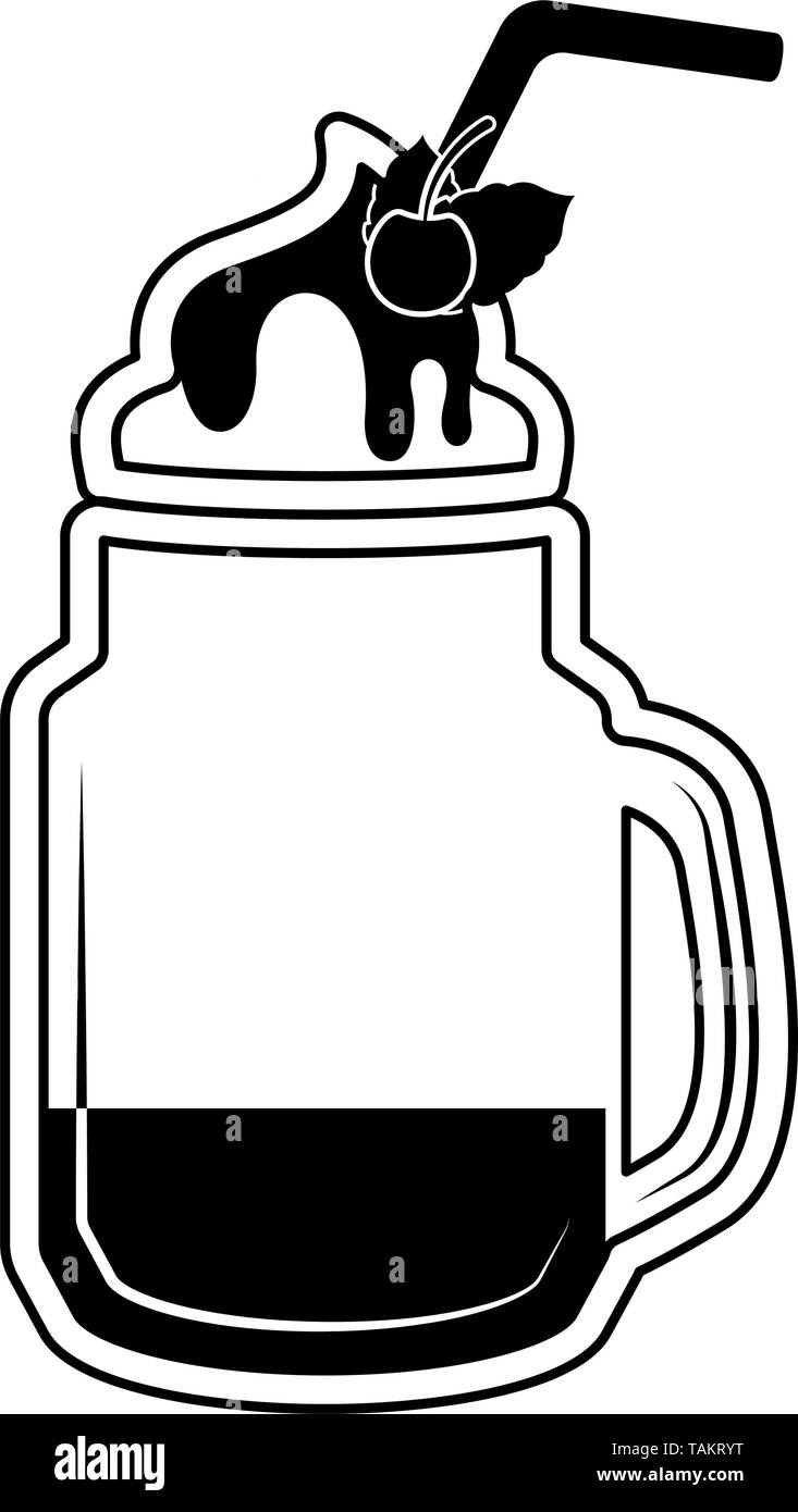 Isolated frappe icon with a straw- Vector Stock Vector Image & Art - Alamy
