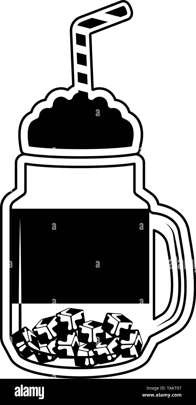 Isolated frappe icon with a straw- Vector Stock Vector Image & Art - Alamy