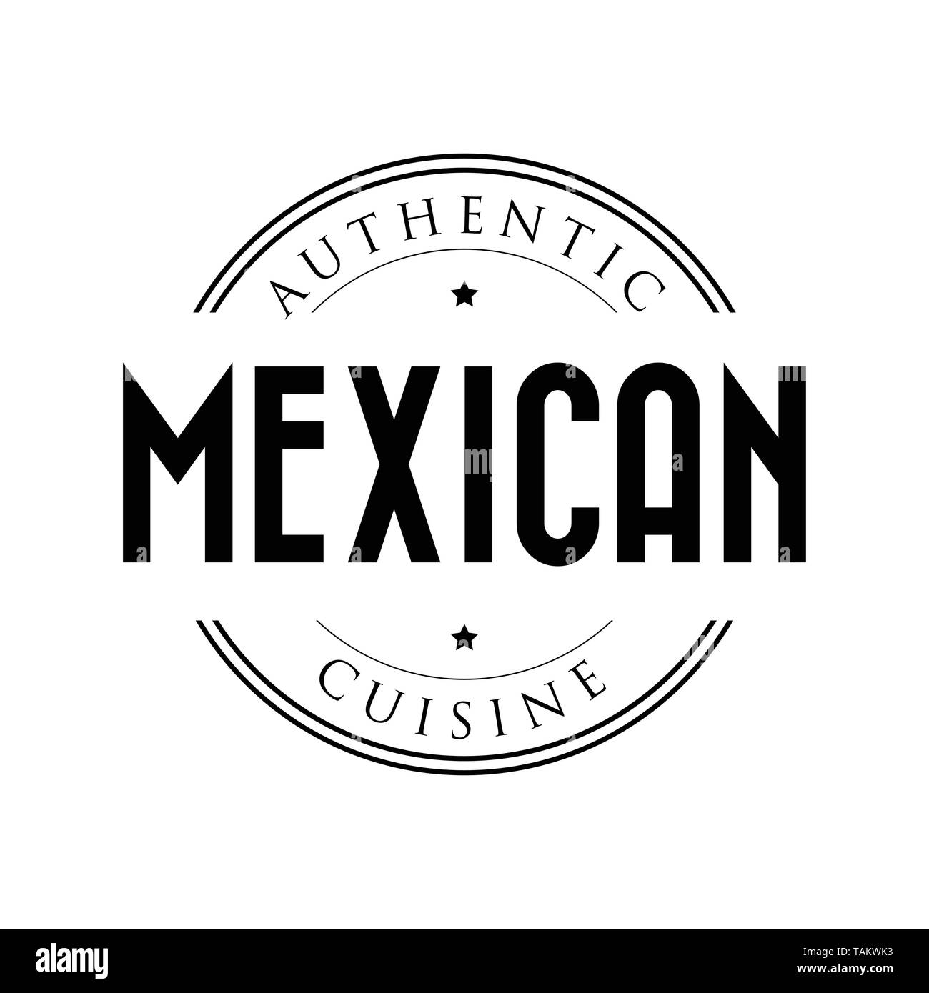 Authentic Mexican cuisine stamp vintage Stock Vector
