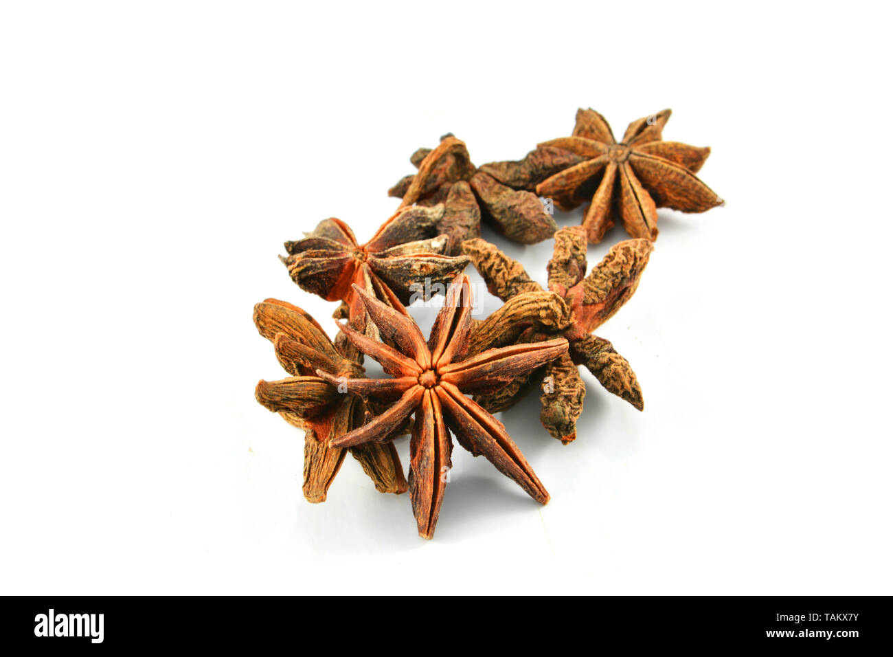 Chinese spice star anise fruit isolated on white background / Star