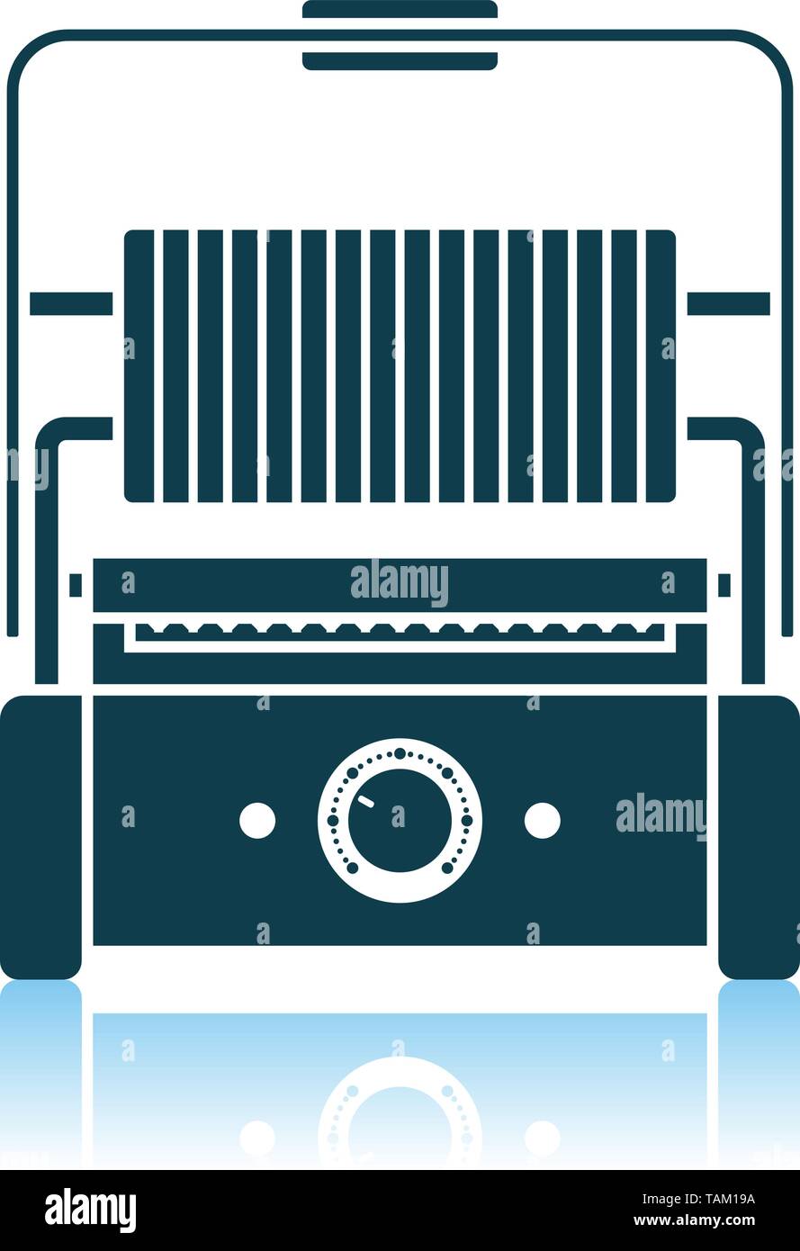 Kitchen Electric Grill Icon. Shadow Reflection Design. Vector Illustration. Stock Vector