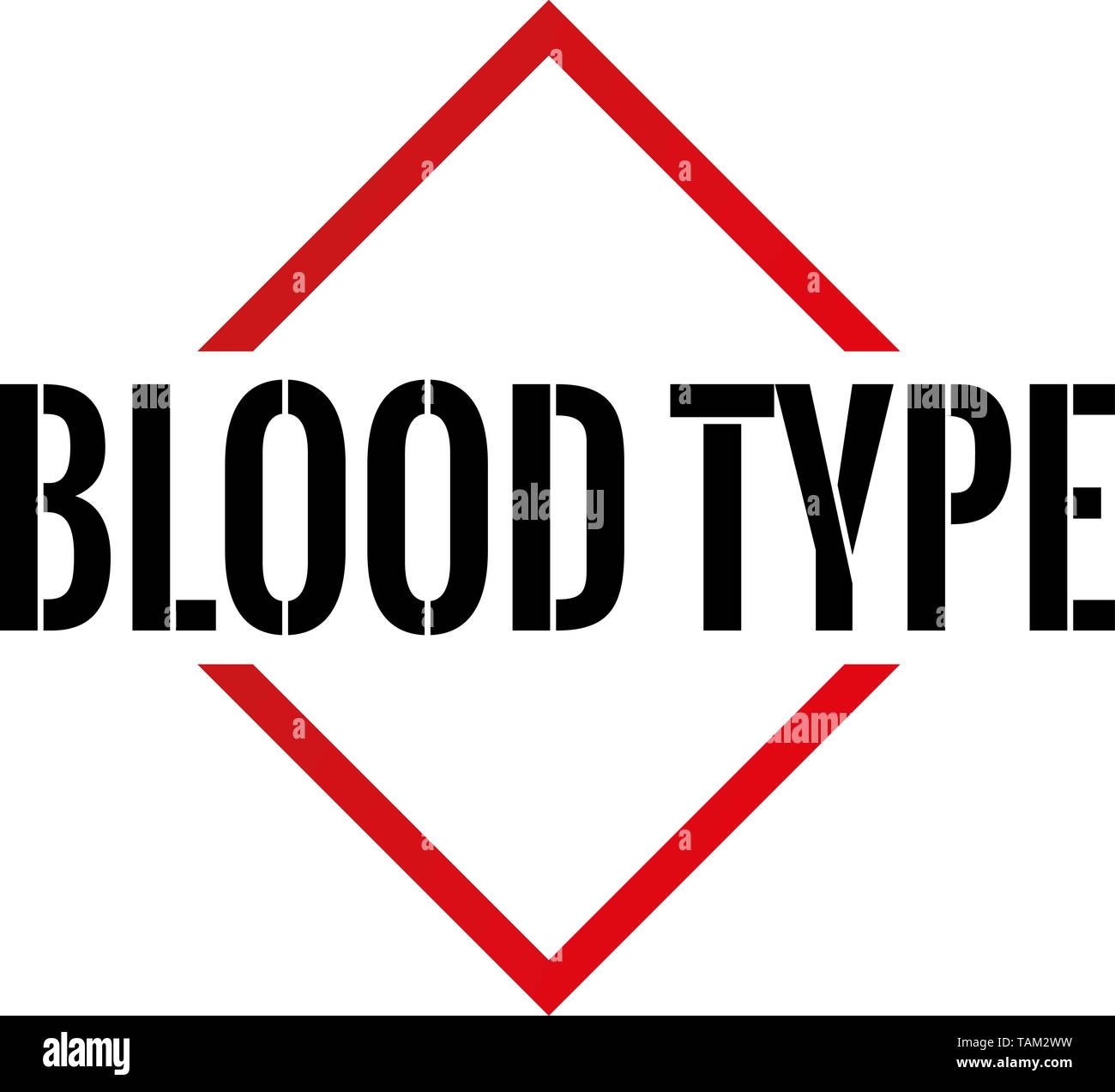 BLOOD TYPE Triangle or pyramid line art vector icon Stock Vector