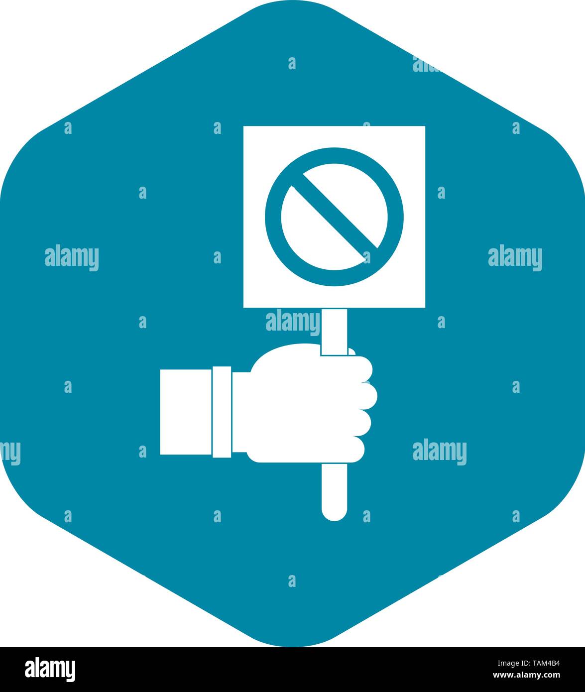 Hand showing stop signboard icon, simple style Stock Vector Image & Art ...