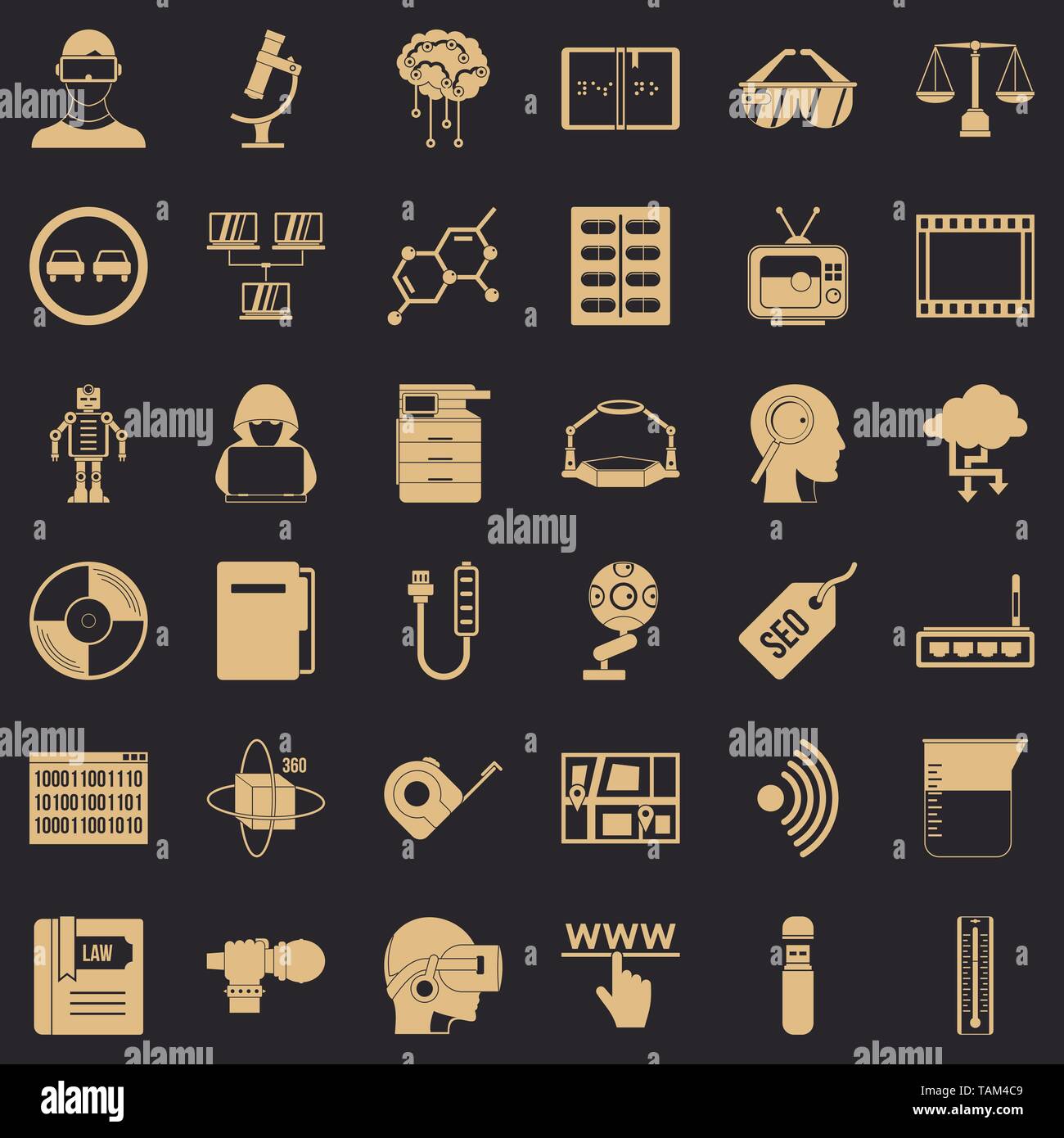 Seo icons set, simple style Stock Vector Image & Art - Alamy