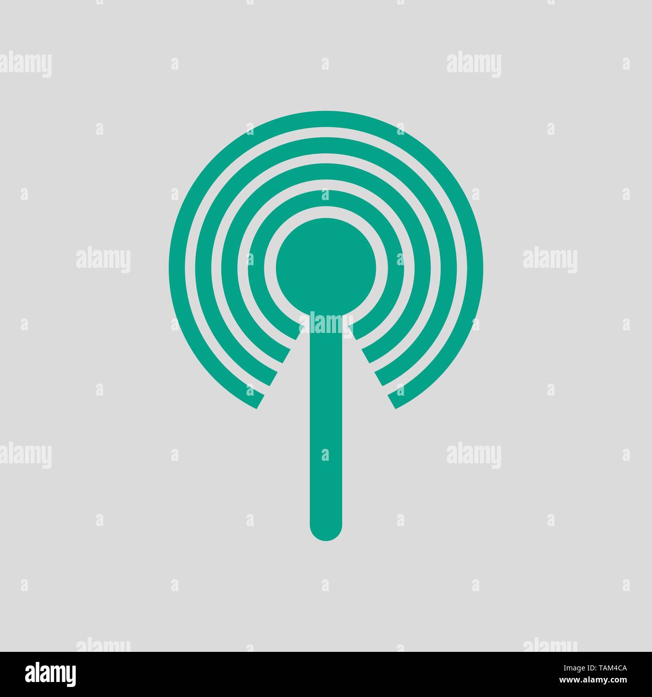 Radio Antenna Icon. Green on Gray Background. Vector Illustration Stock ...