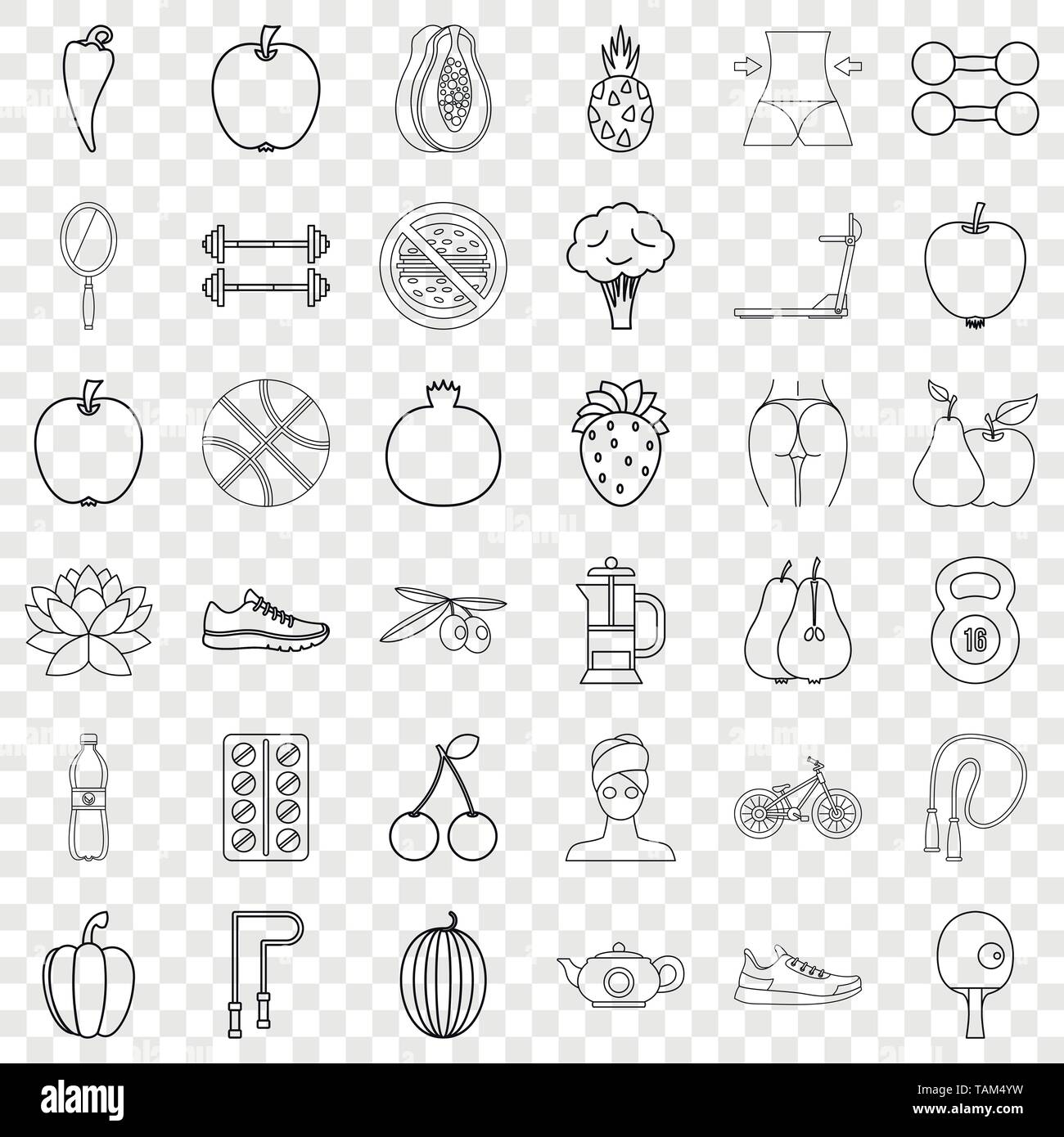 Sport icons set, outline style Stock Vector Image & Art - Alamy