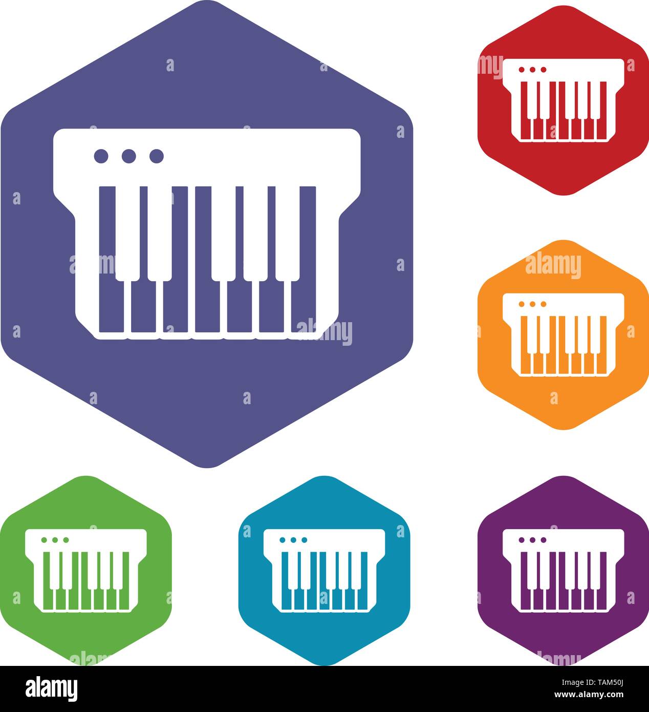 Synthesizer icons vector hexahedron Stock Vector