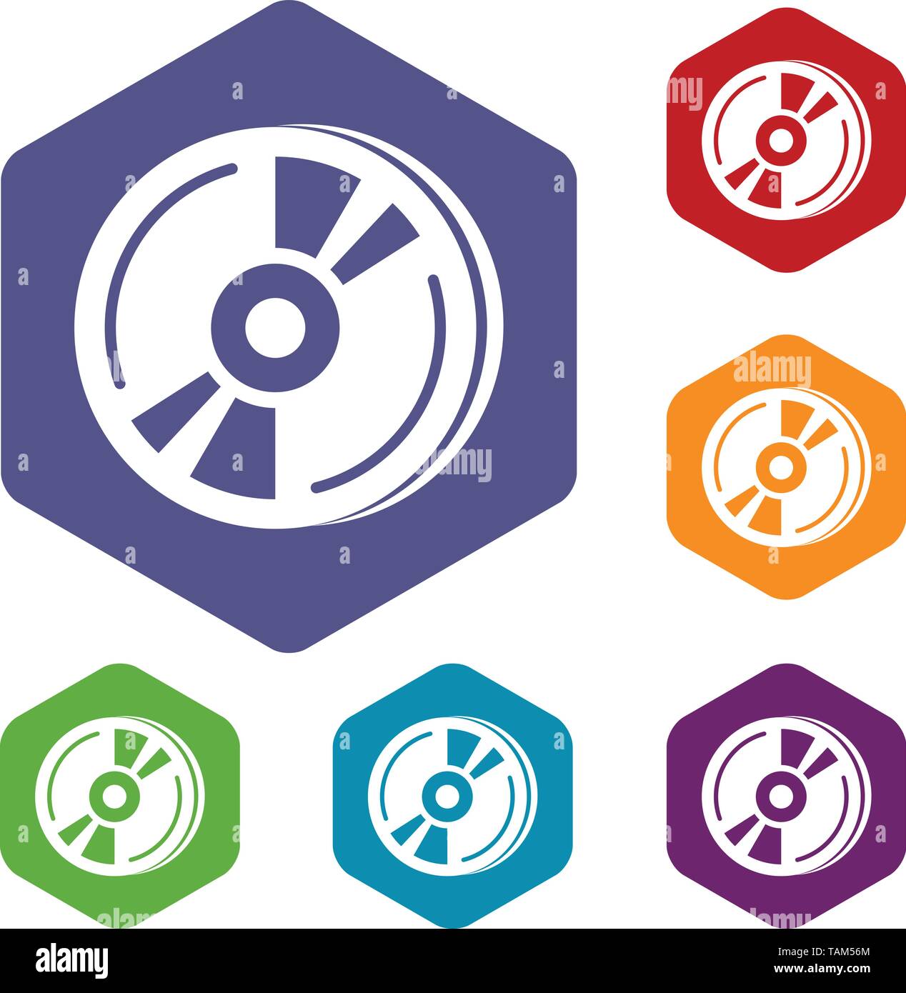 Cd icons vector hexahedron Stock Vector
