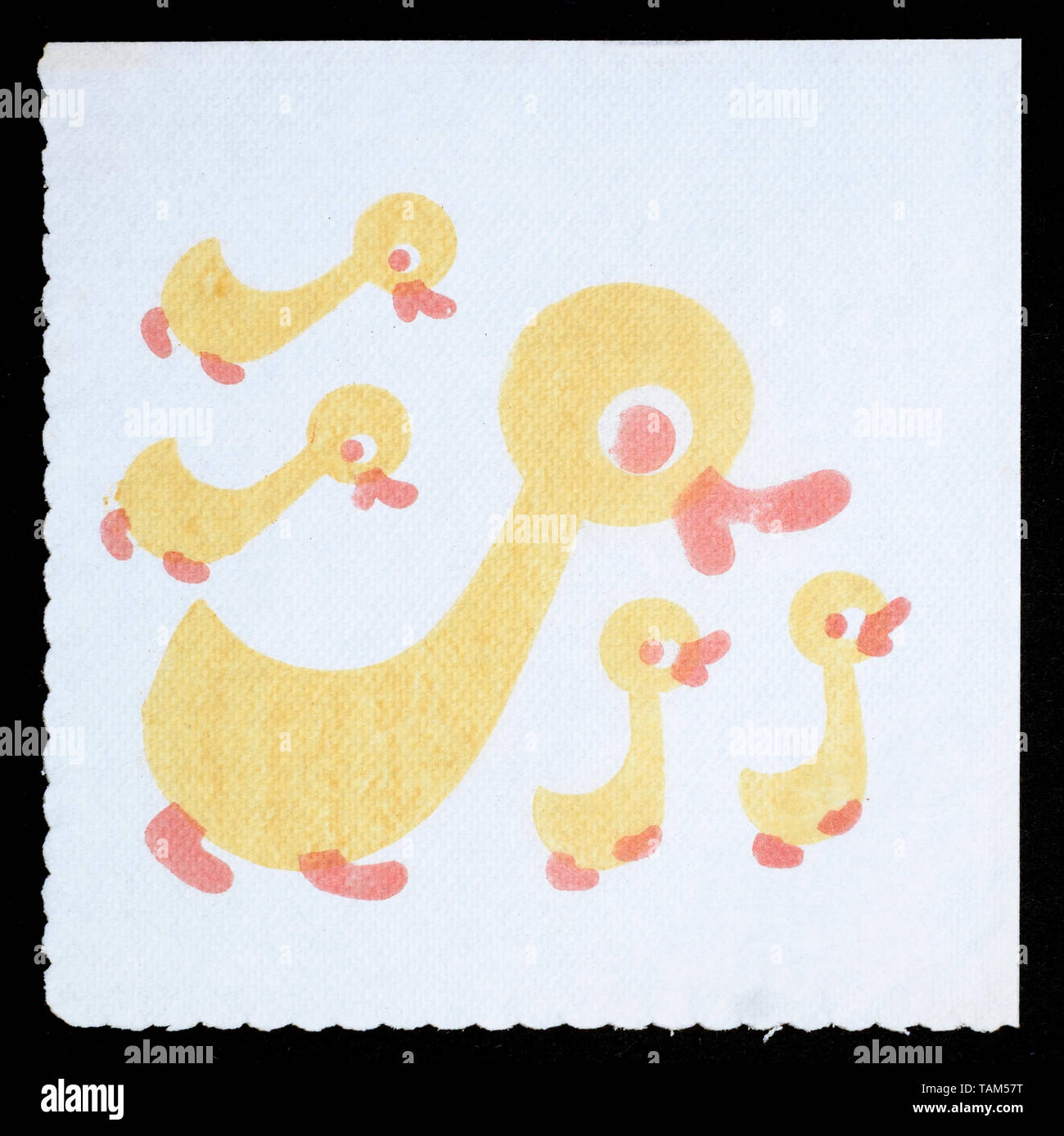 printed paper serviette popular for school children to collect in 1970s hungary Stock Photo