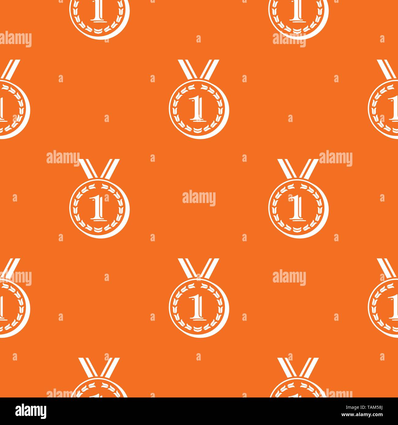 Medal pattern vector orange Stock Vector