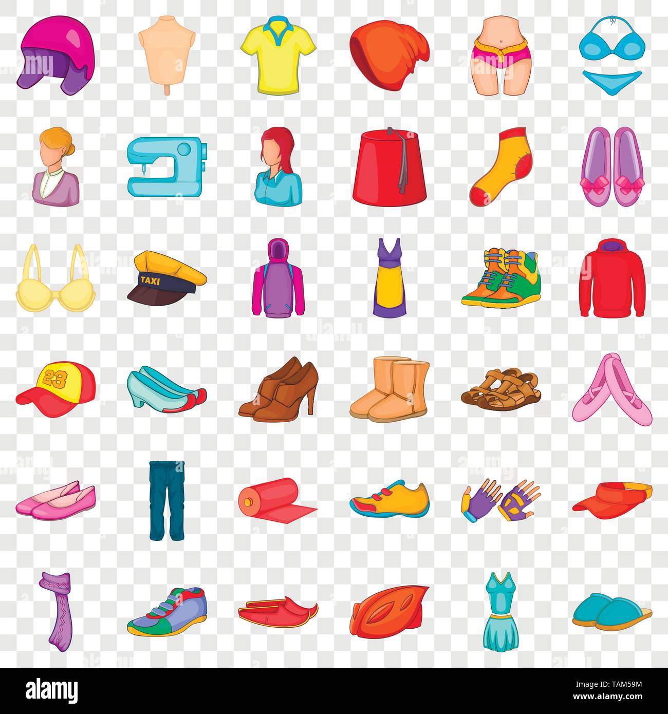 Tailoring icons set, cartoon style Stock Vector Image & Art - Alamy