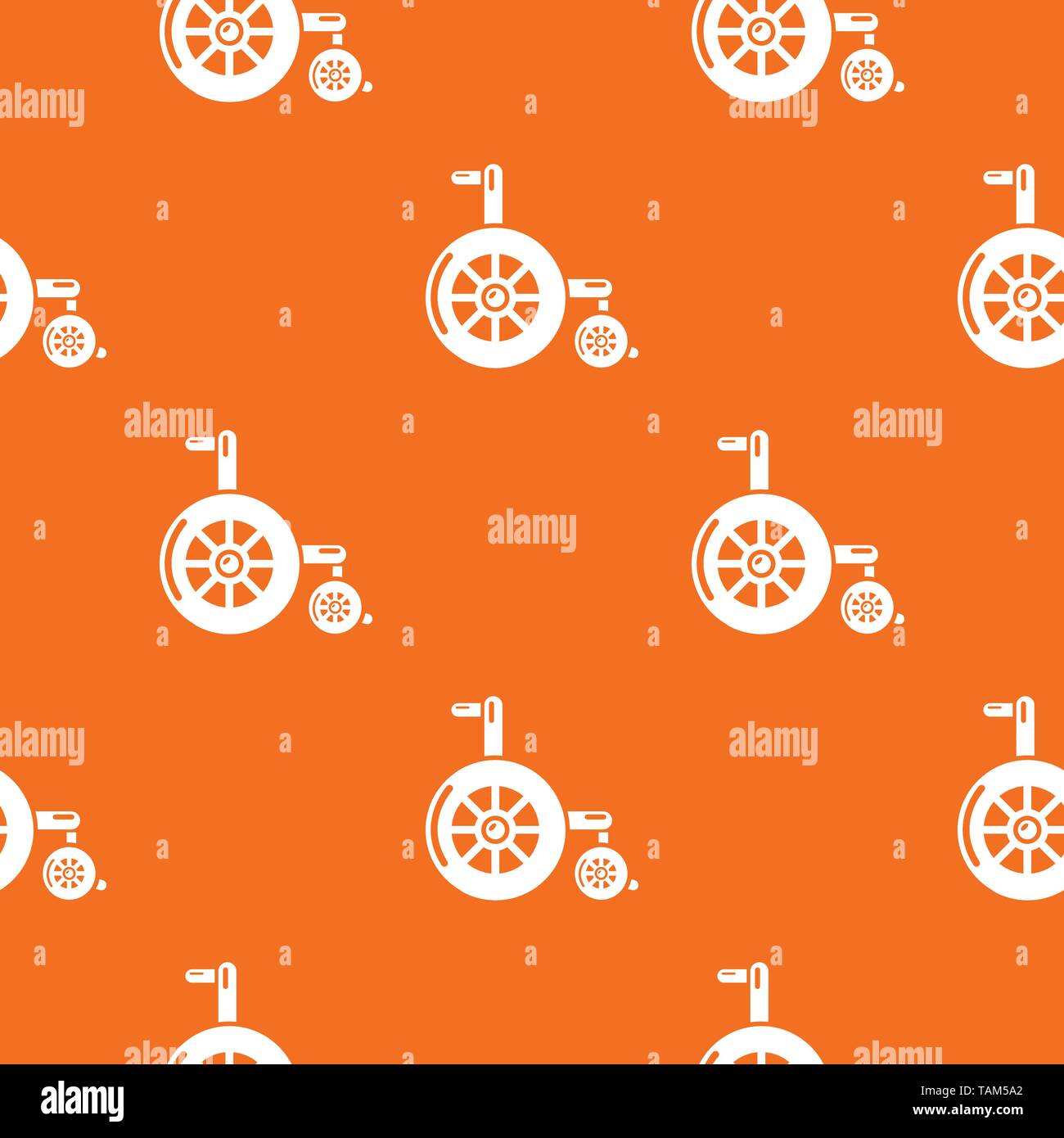 Wheelchair pattern vector orange Stock Vector