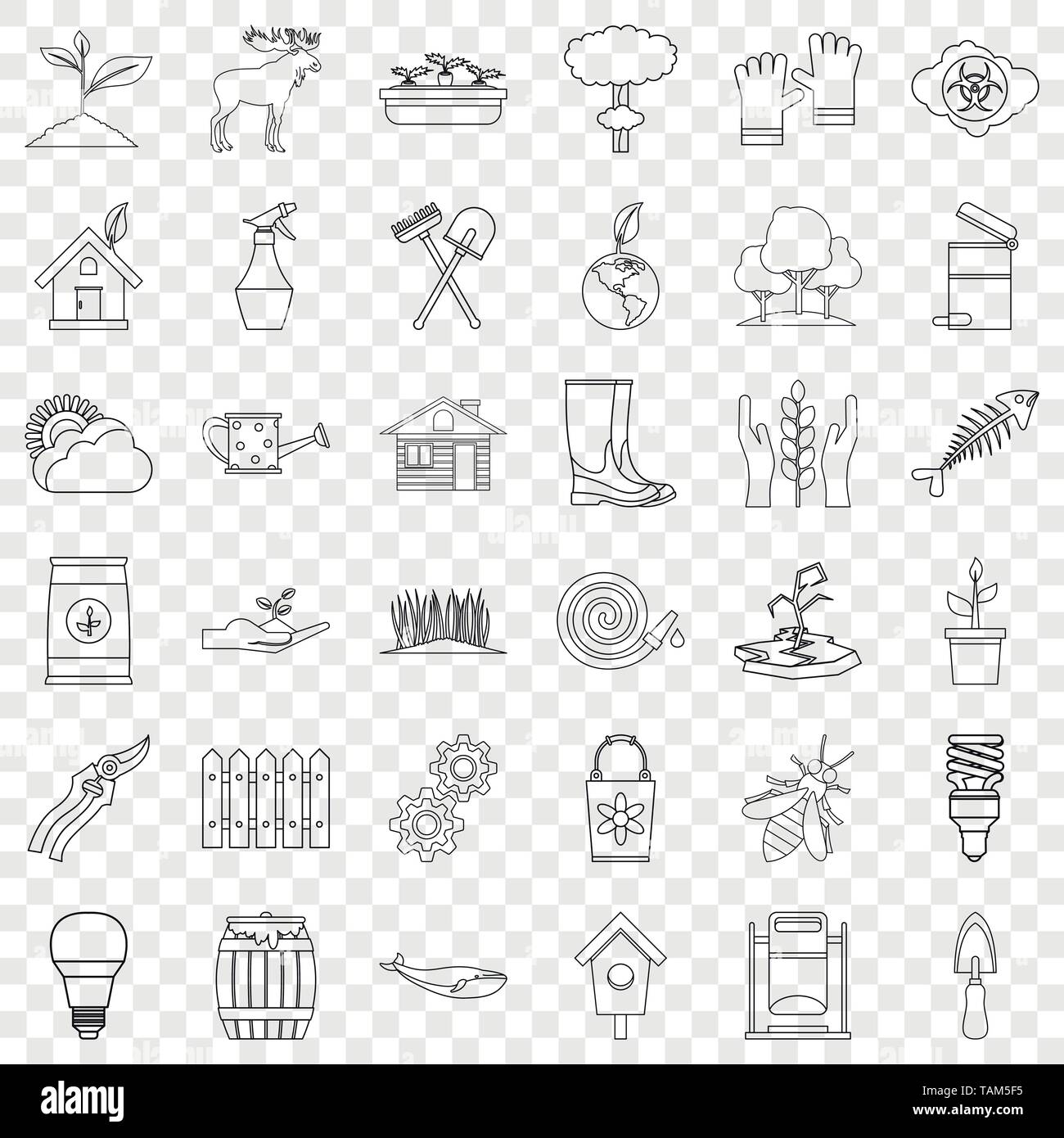 Plant icons set, outline style Stock Vector Image & Art - Alamy