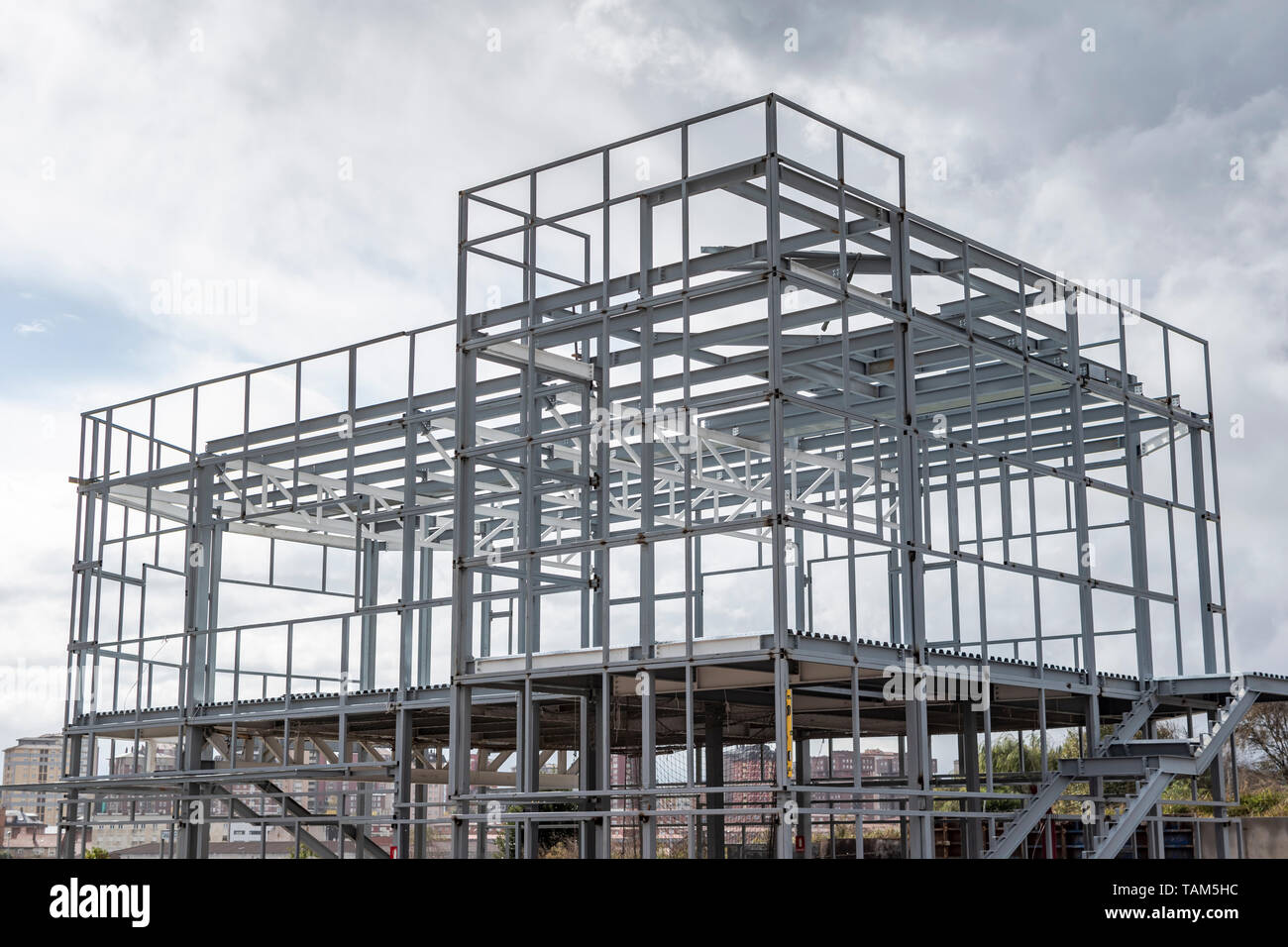 building metal structure or building skeleton or building shell or building frame  outside structure of the building Stock Photo