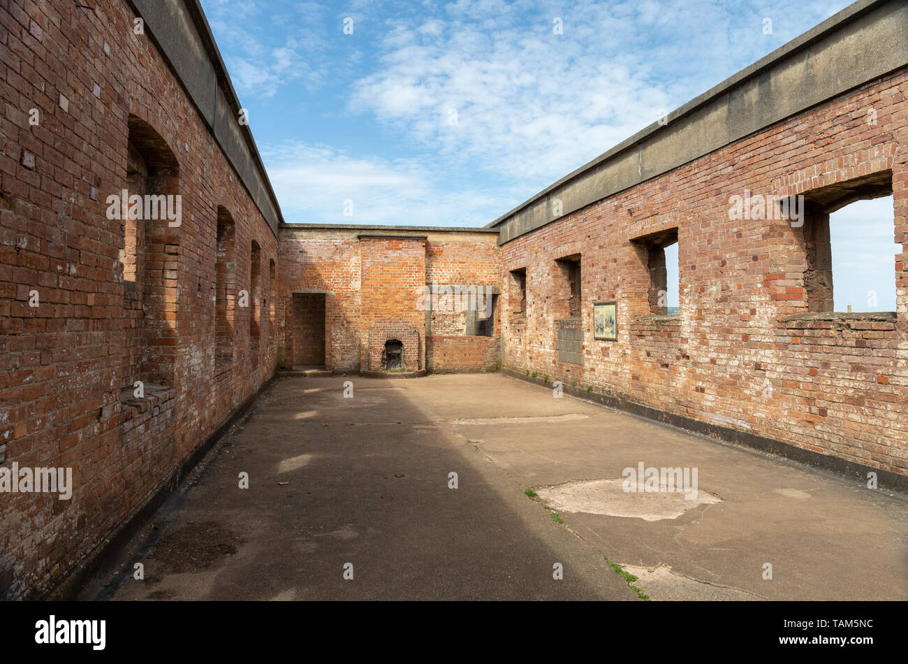 The Barracks - Brean Down Fort a historical landmark , Somerset, England, UK Stock Photo