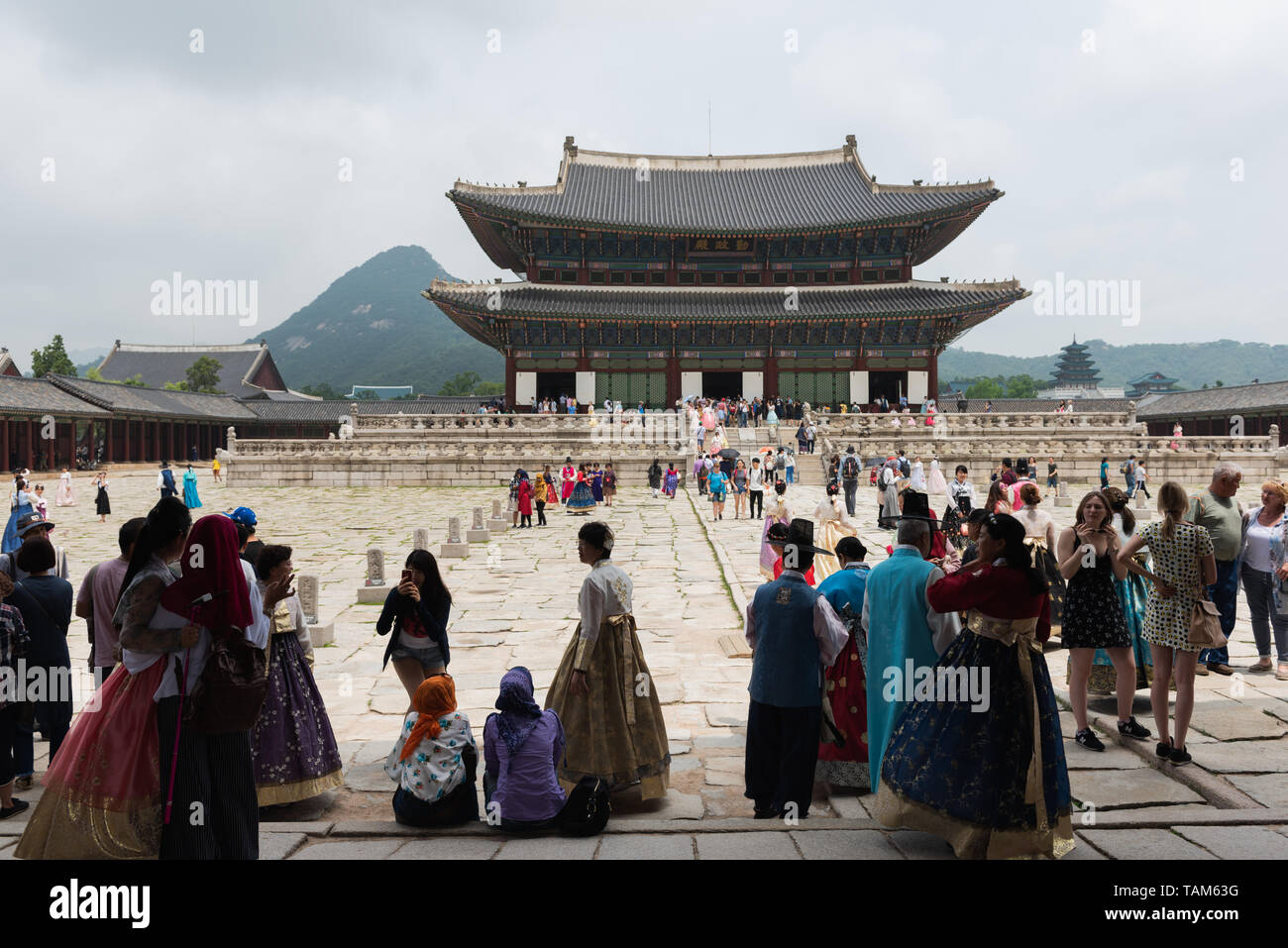 Changing of the Guards at Buckingham Palace in Seoul, South Korea. Stock Photo