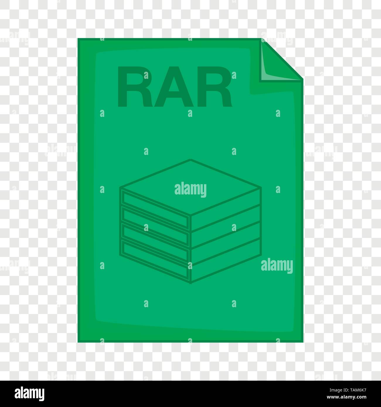 RAR file icon, cartoon style Stock Vector