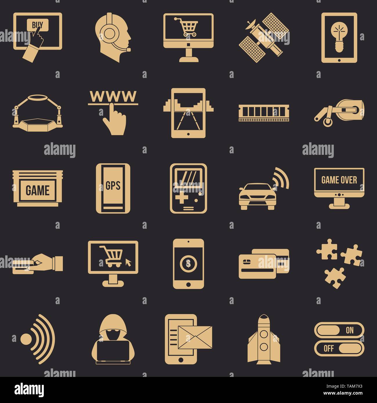 Augmented reality icons set, simple style Stock Vector Image & Art Alamy