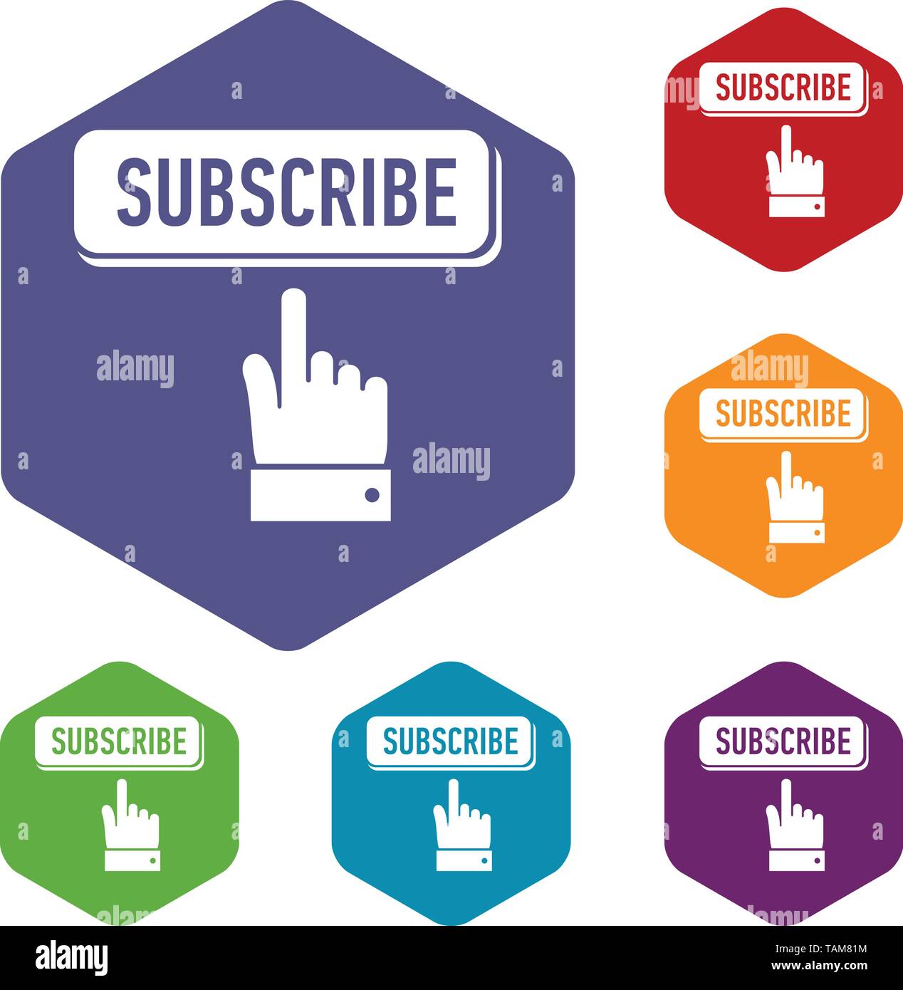 Subscribe icons vector hexahedron Stock Vector