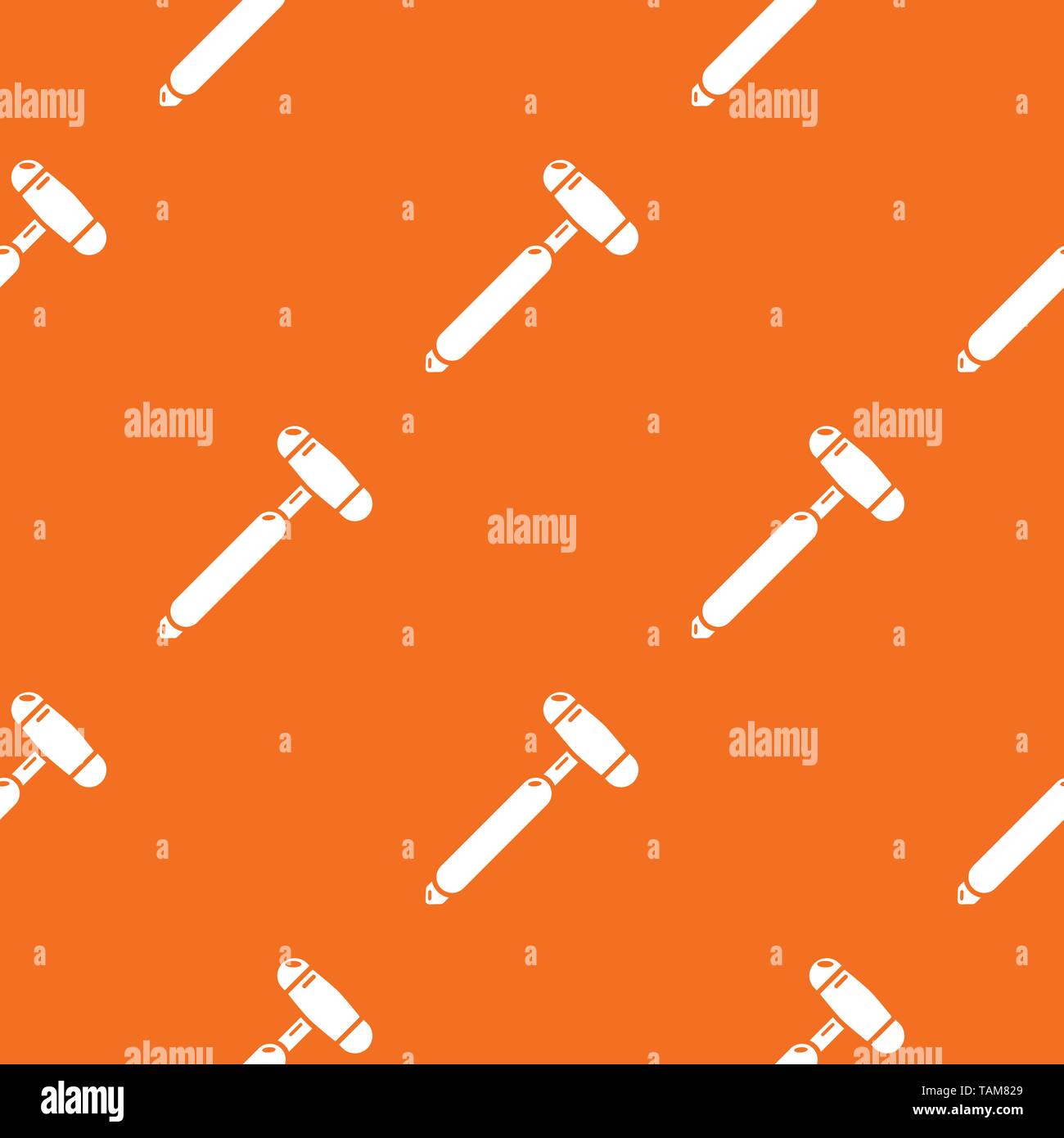 Medical mallet pattern vector orange Stock Vector