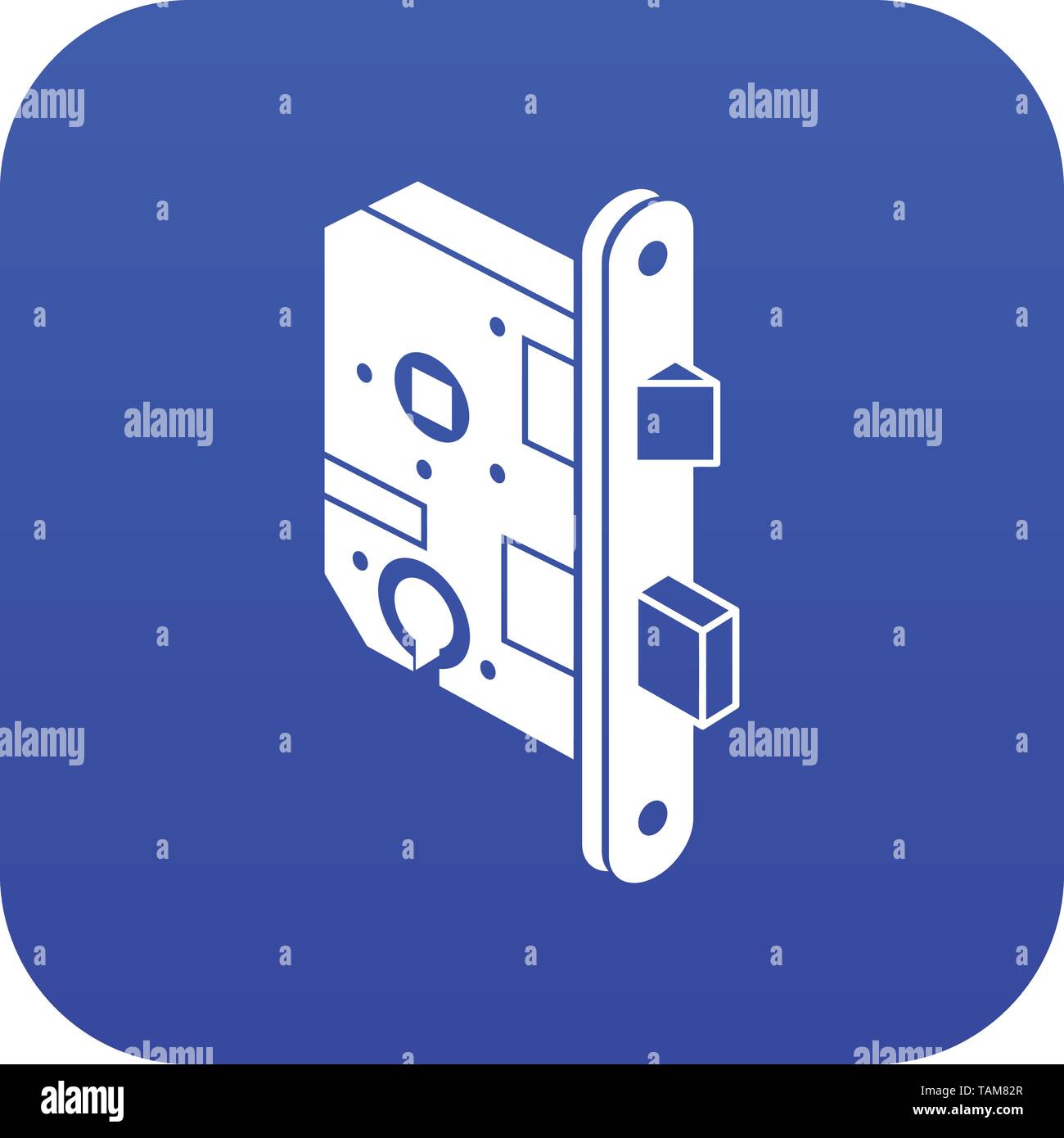 Standard door lock icon blue vector Stock Vector
