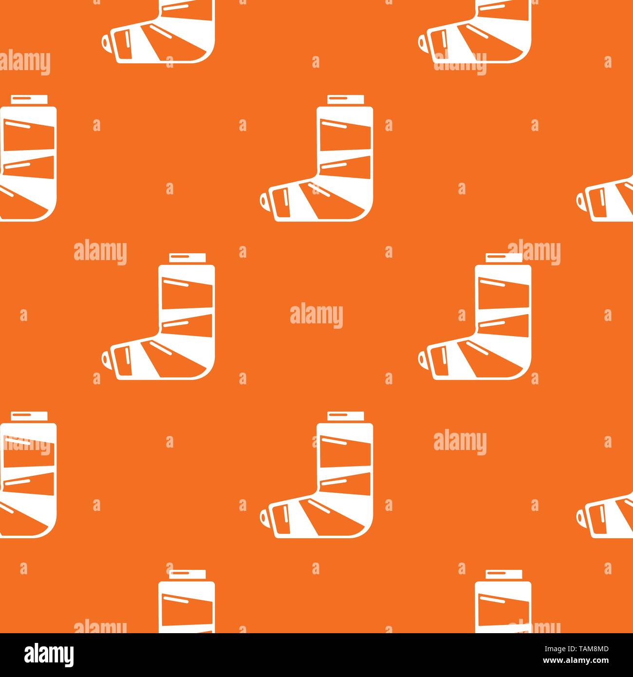 Foot in plaster pattern vector orange Stock Vector
