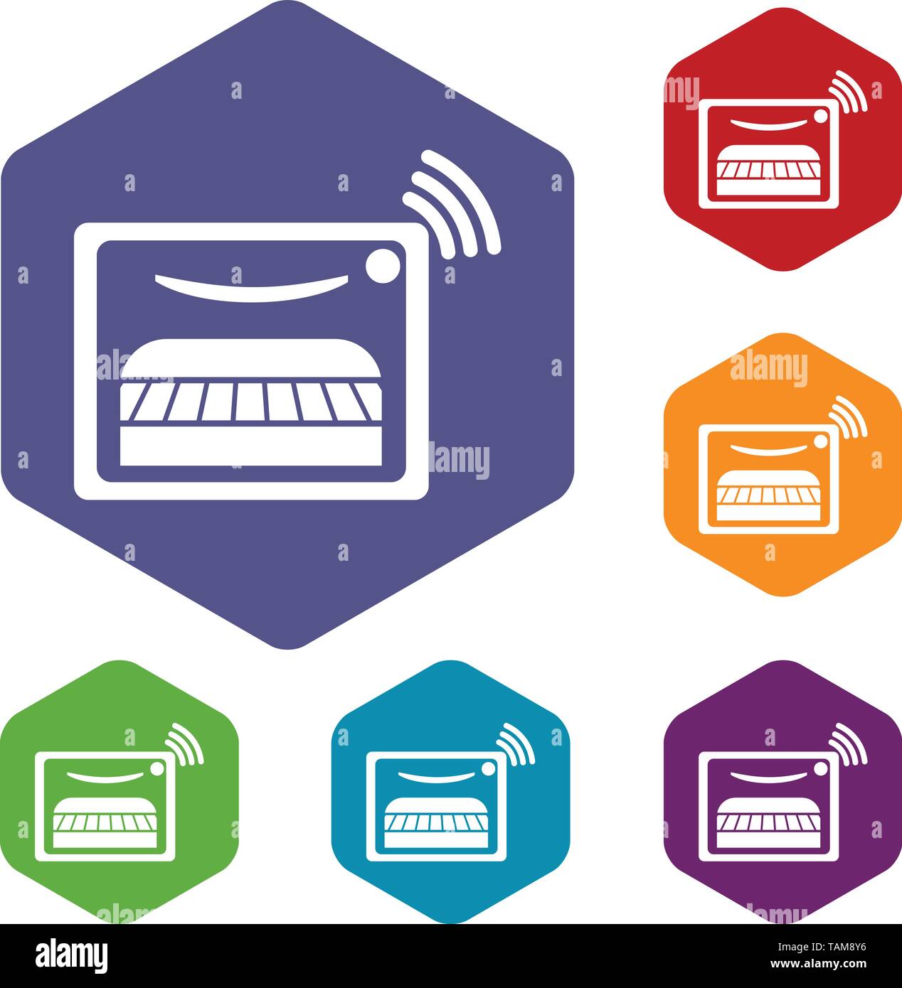 Oven icons vector hexahedron Stock Vector
