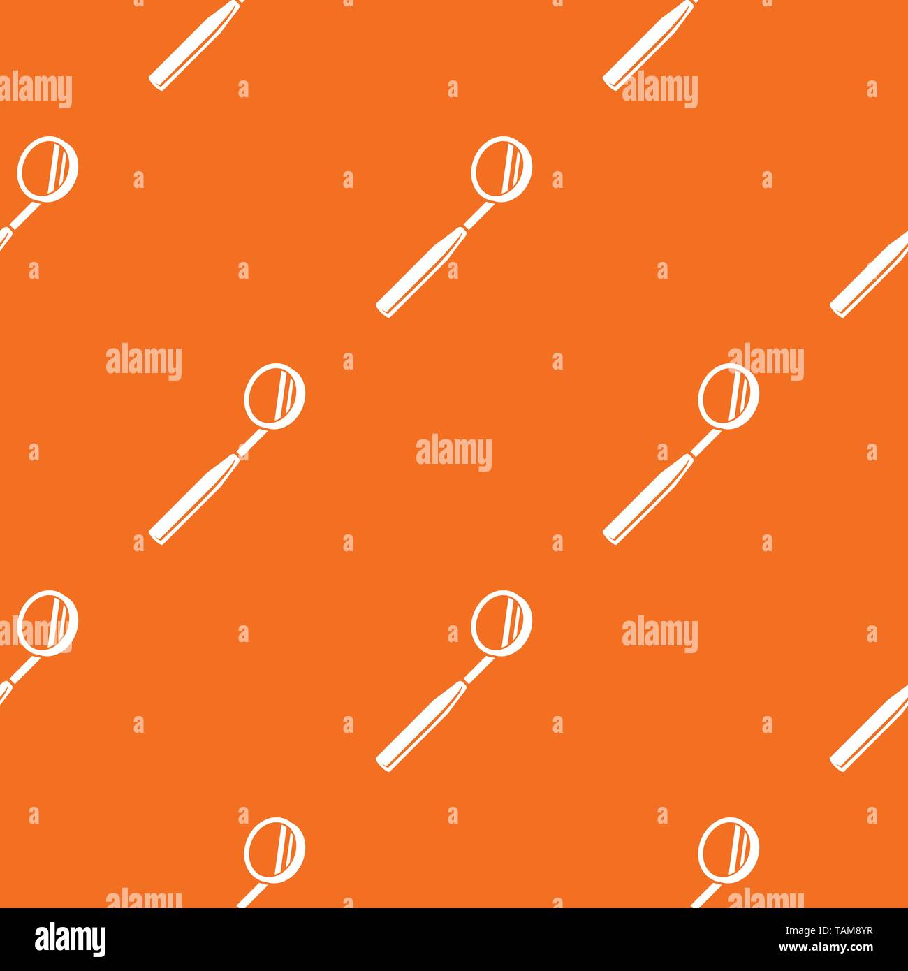 Tooth tool mirror pattern vector orange Stock Vector