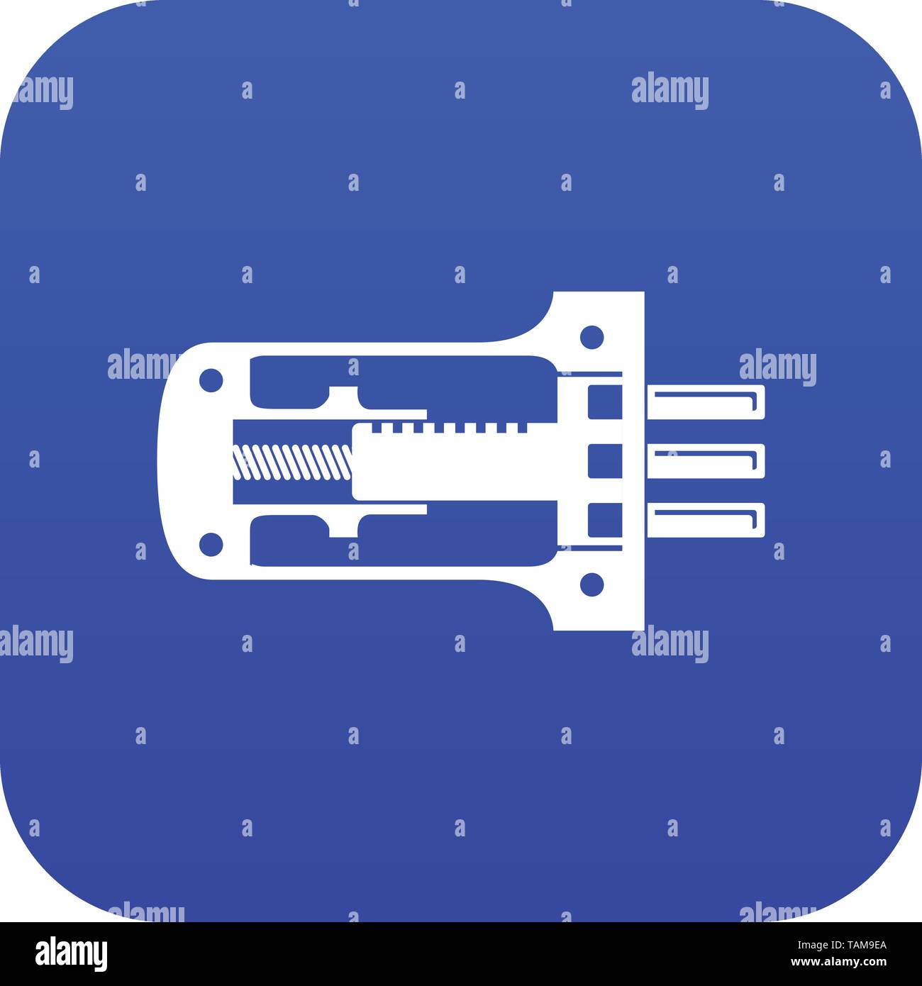 Door lock in section icon blue vector Stock Vector