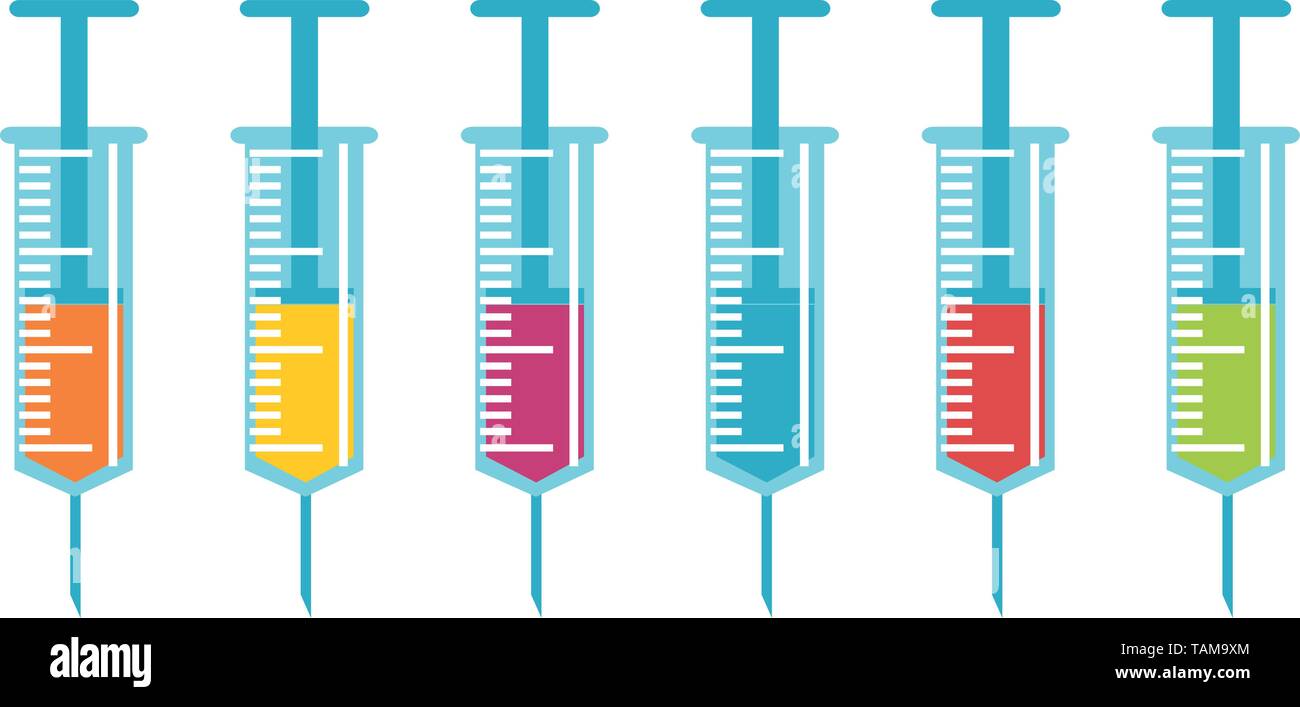 Injection syringe set color Stock Vector Images - Alamy