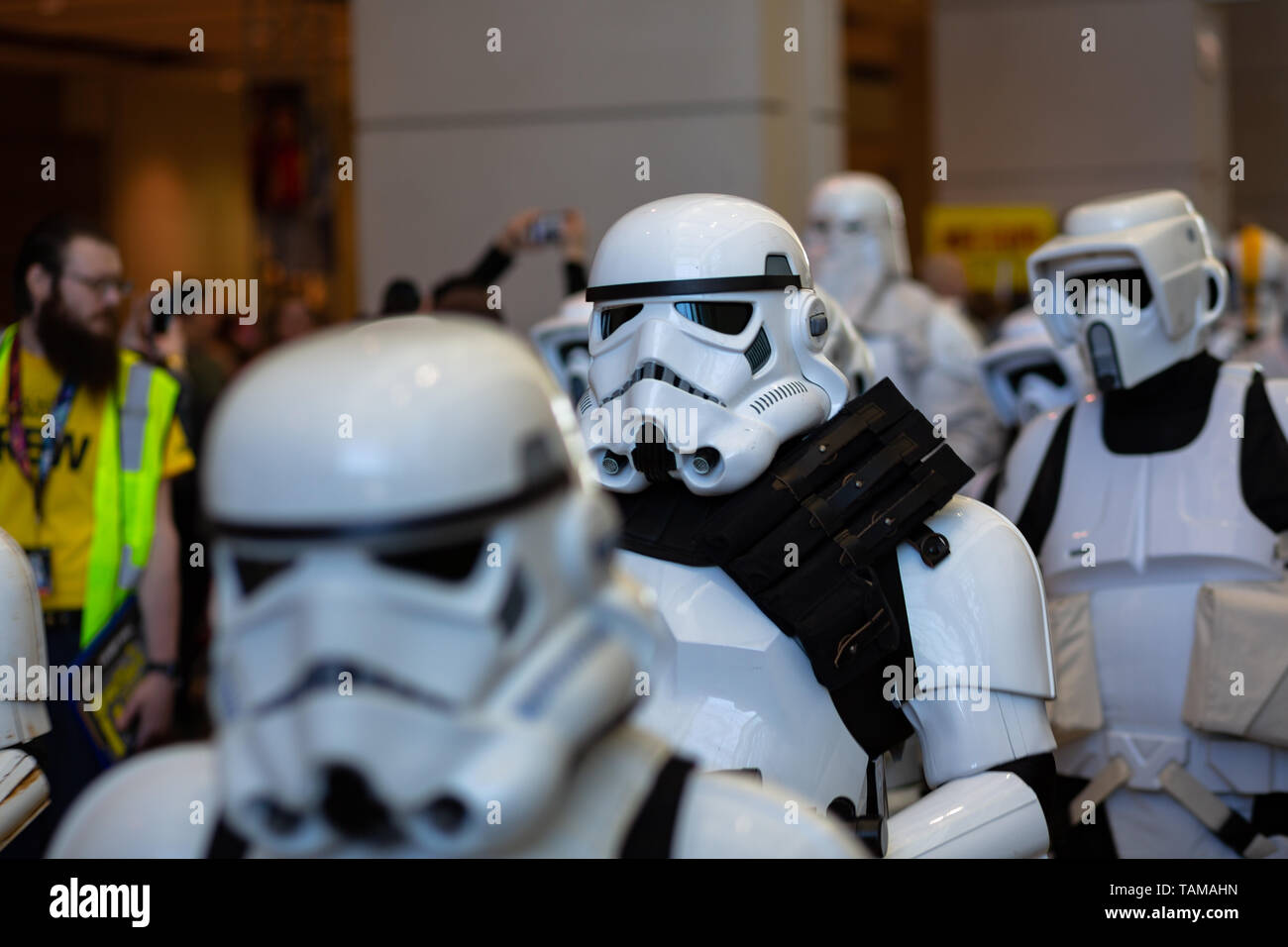 People dressed up as storm troopers at Star Wars Celebration 2019 - Chicago, IL Stock Photo