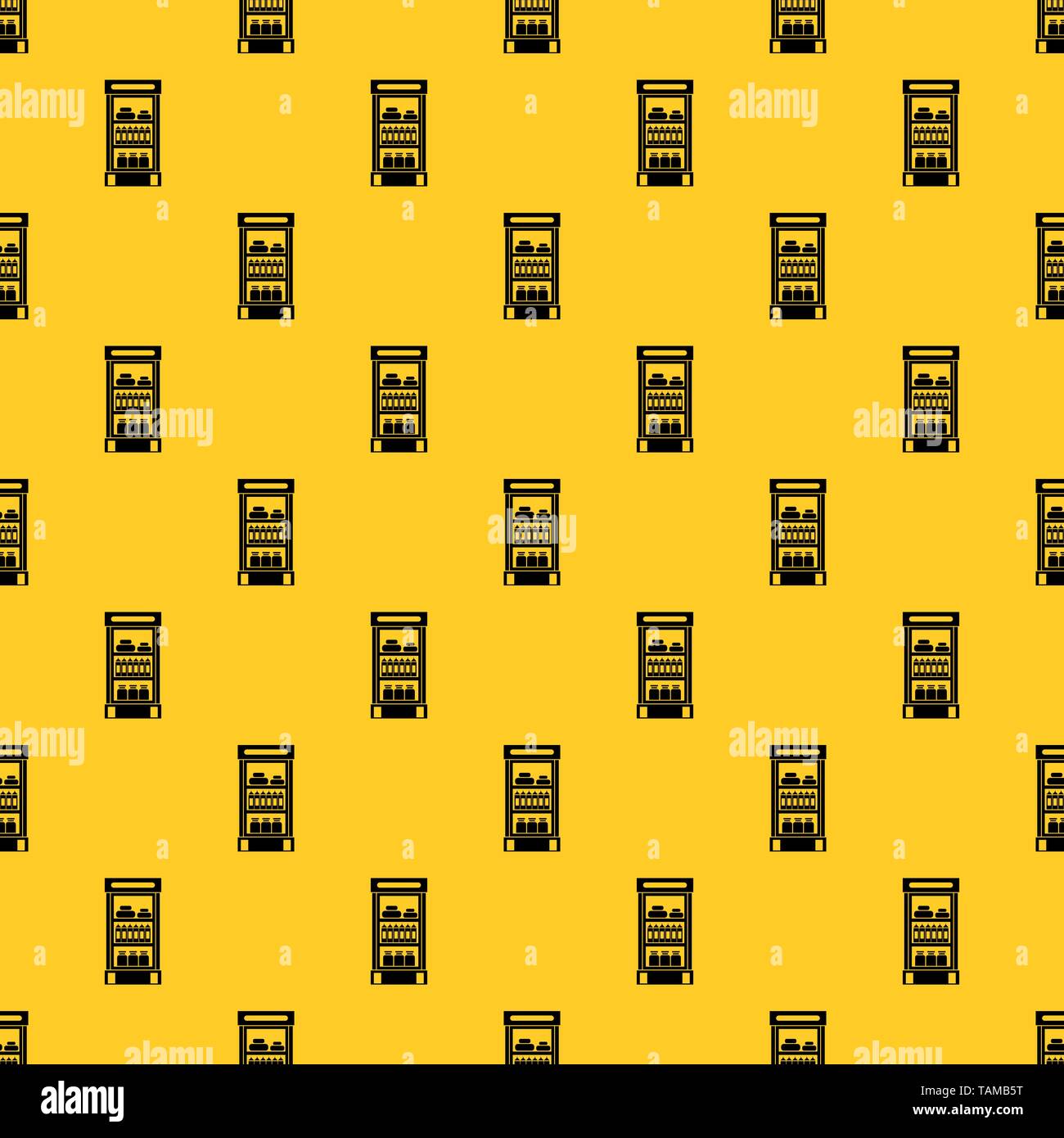 Products in the supermarket refrigerator pattern vector Stock Vector