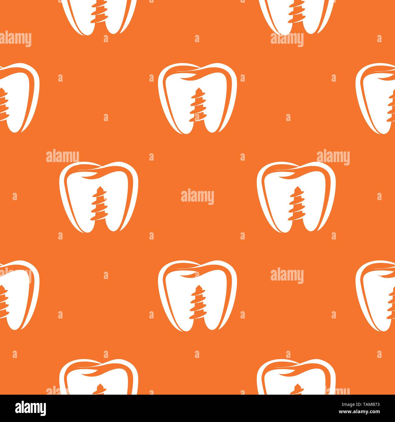 Denture implant pattern vector orange Stock Vector