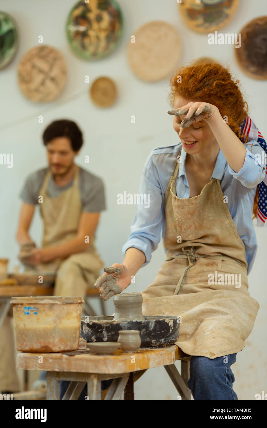 Young girl explaining hands hires stock photography and images Alamy