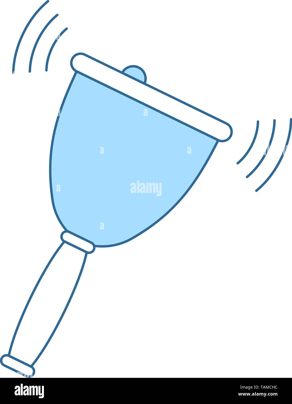 School Hand Bell Icon. Thin Line With Blue Fill Design. Vector ...