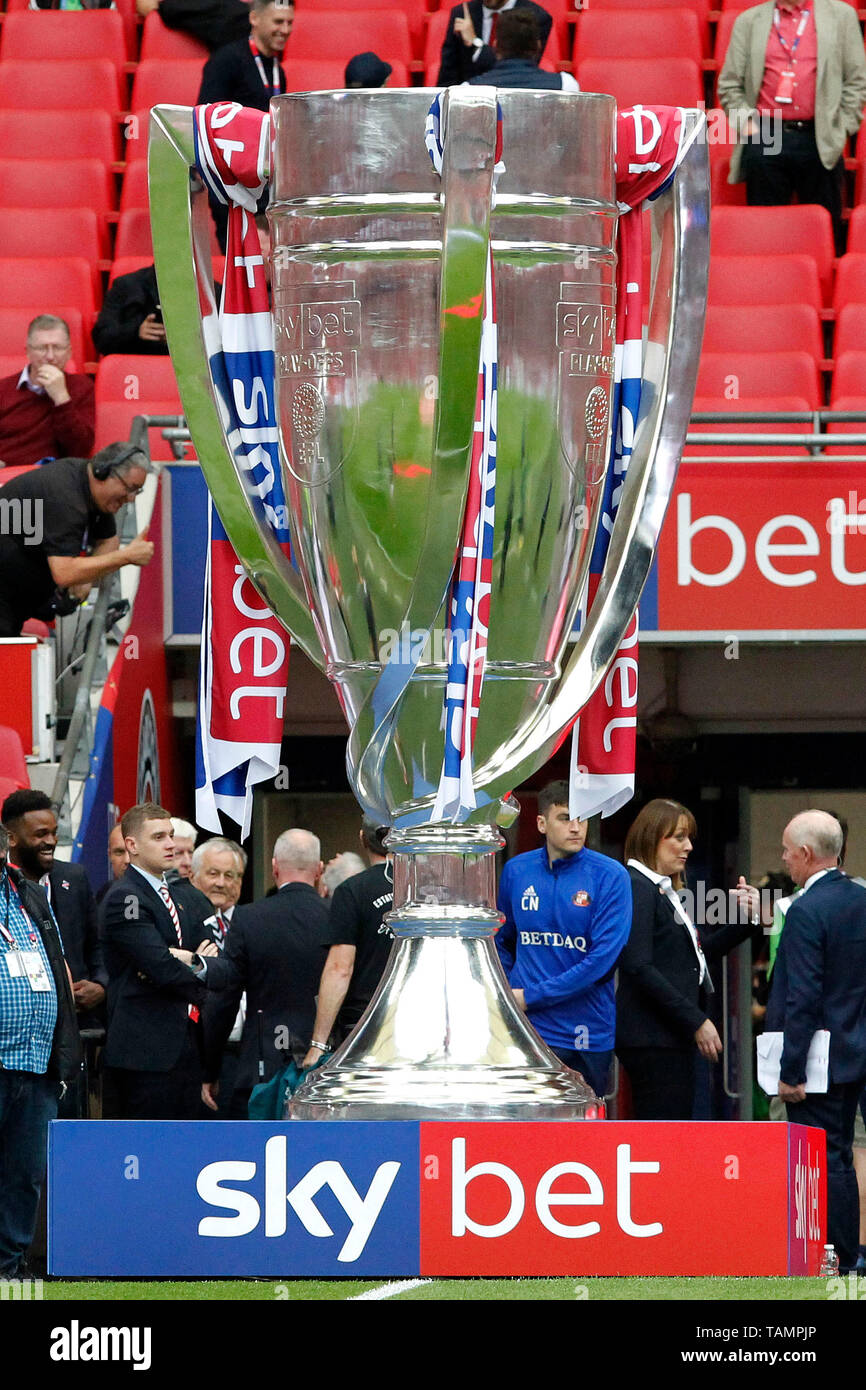 A Giant Replica Of The Play Off Trophy On Display During The Efl Sky Bet League 1 Play Off Final Match Between Charlton Athletic And Sunderland At Wembley Stadium London England On 26 May