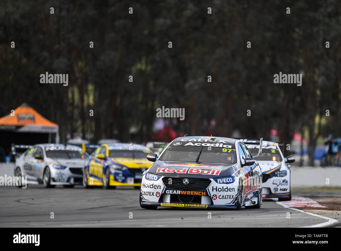 Winton, Victoria, Australia. 26th May, 2019. The Virgin Australia Supercars Championship; Shane van Gisbergen drives the Triple Eight Race Engineering Holden Commodore ZB during the Winton SuperSprint Credit: Action Plus Sports/Alamy Live News Stock Photo