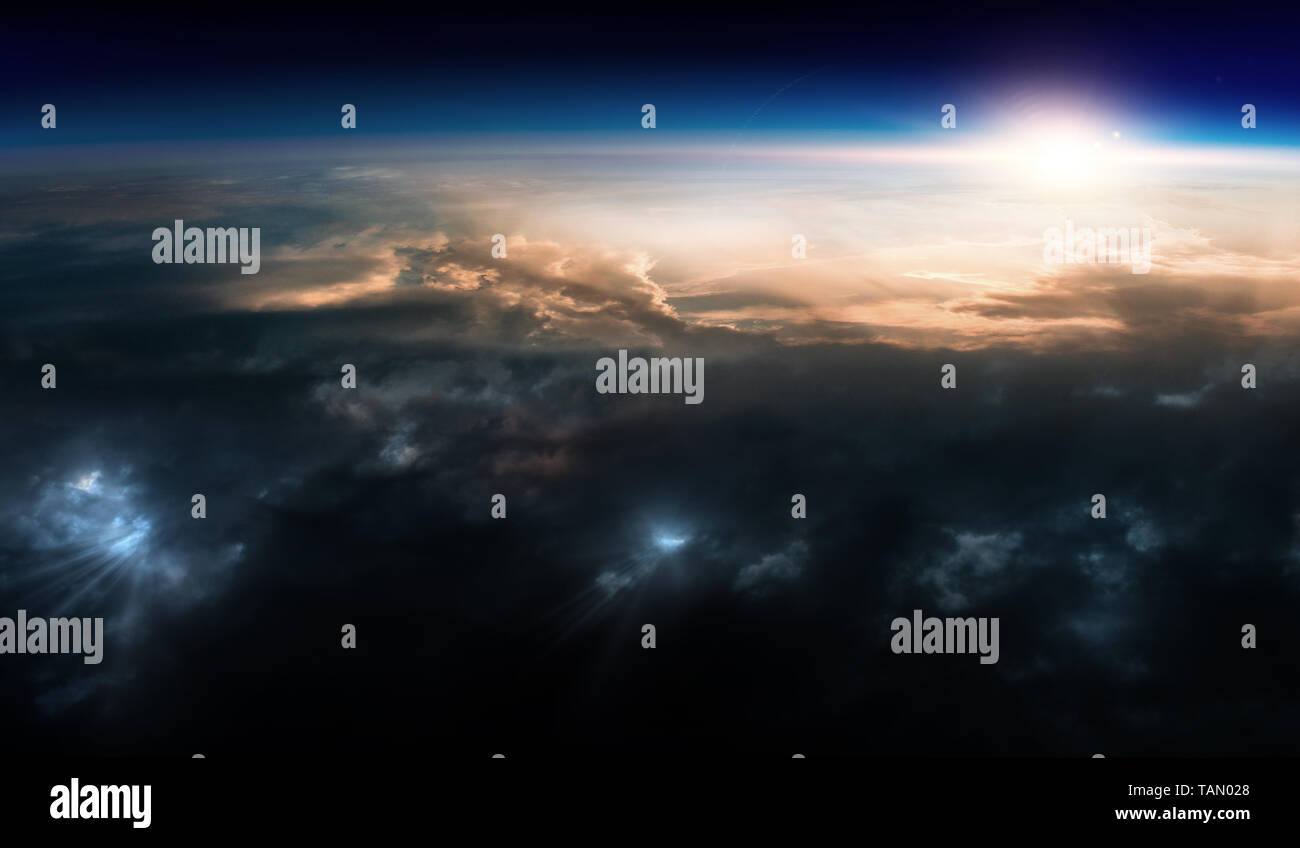 Orbit planet sunrise hi-res stock photography and images - Alamy