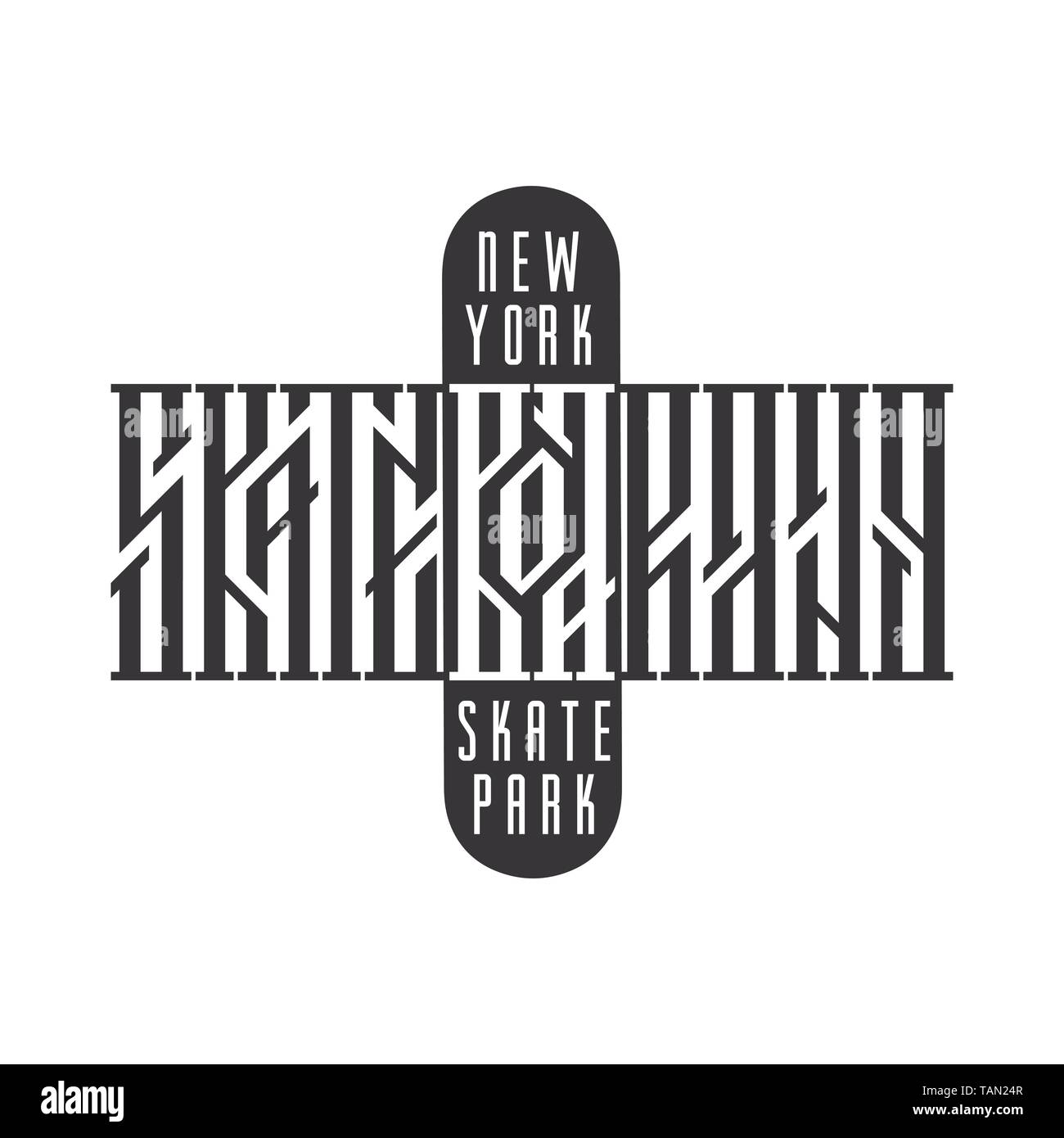 Skateboarding typography t-shirt design. Urban freestyle skating. Stock Vector