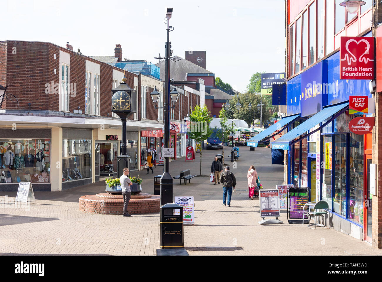 Pedestrianised High Street, Halesowen, West Midlands, England, United