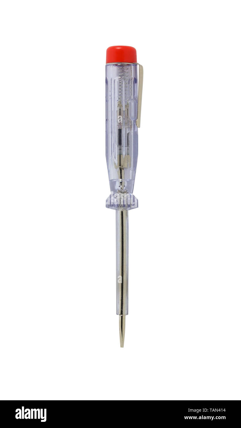 Electrical tester screwdriver on white background Stock Photo Alamy