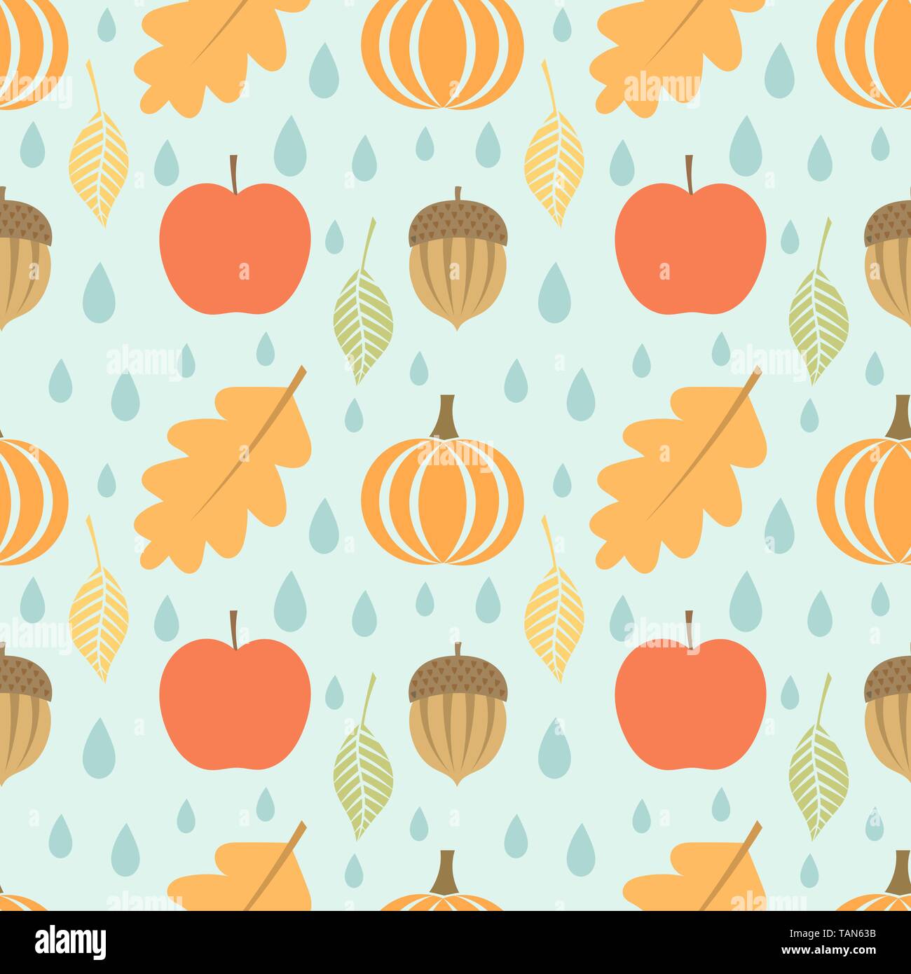 Autumn seamless pattern. Vector illustration Stock Vector