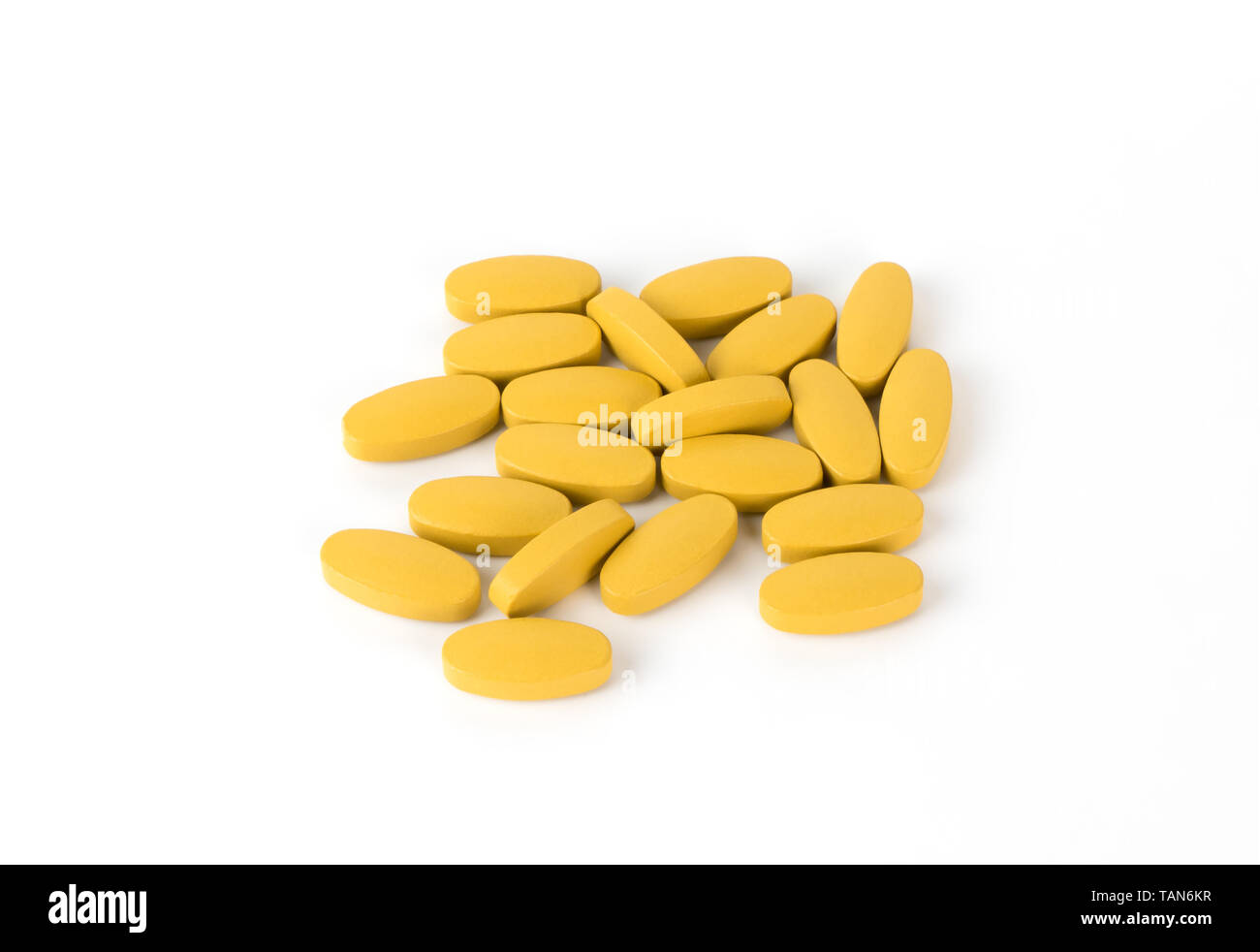 Orange Vitamin C tablets isolated on white Stock Photo Alamy