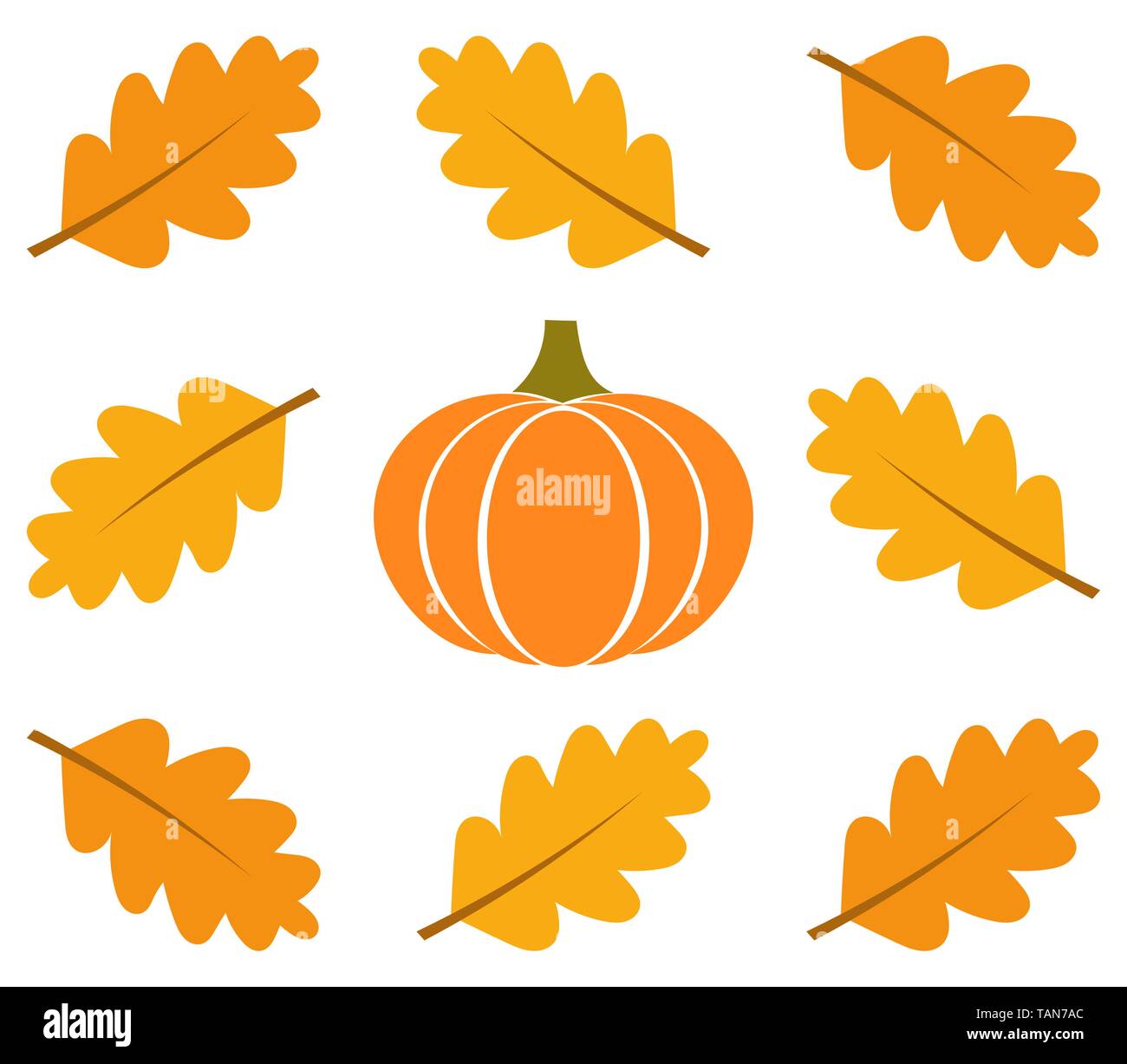 Autumn leaves frame and pumpkin. Vector illustration Stock Vector Image ...