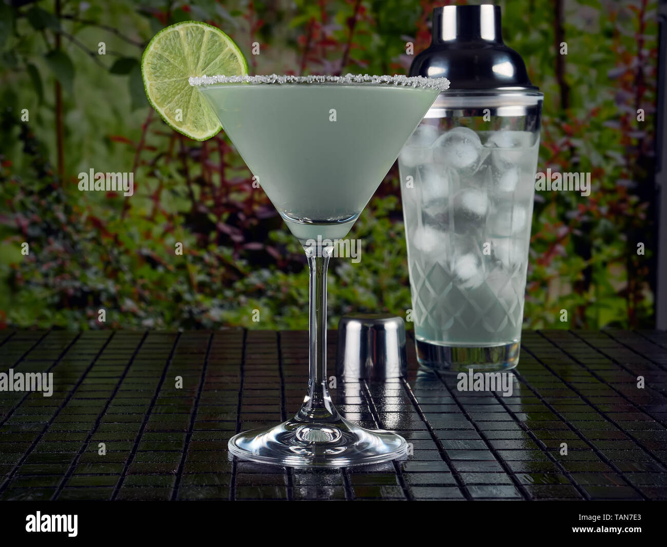 Classic margarita a mix of tequila, orange liqueur, and lime juice