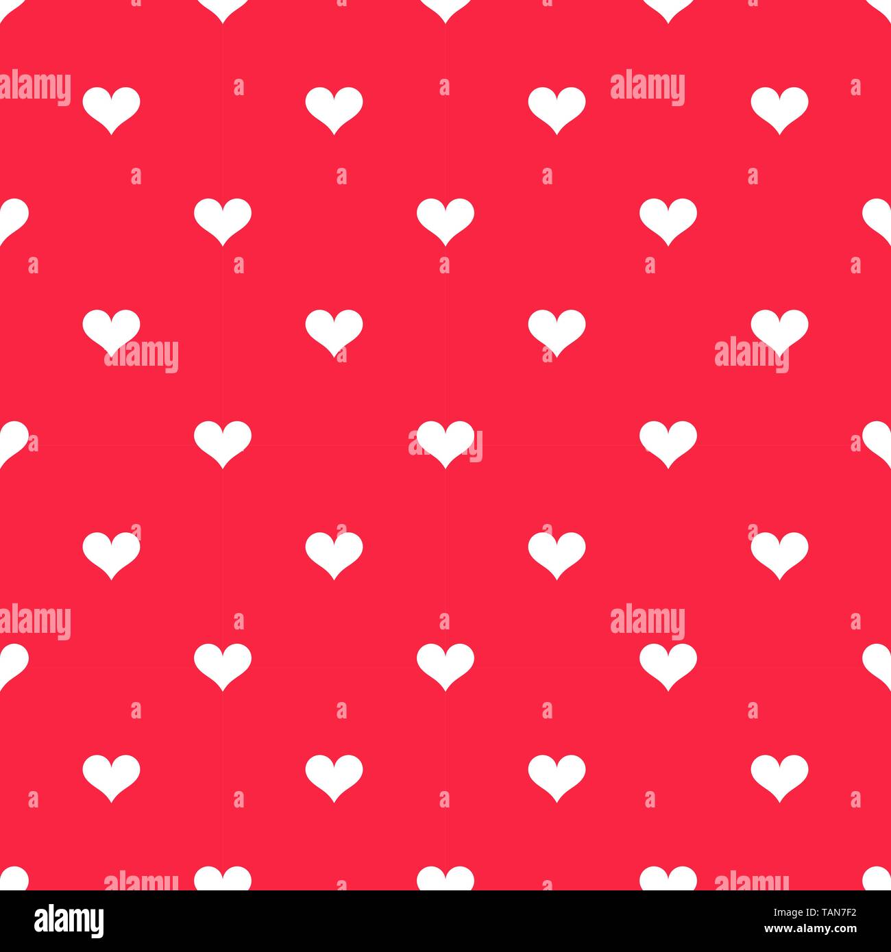 White hearts on red background pattern. Vector illustration Stock ...