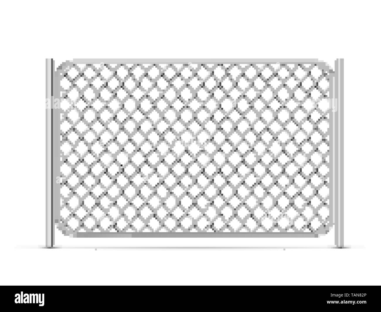 Part of glossy metal chain link fence isolated on white Stock Vector ...