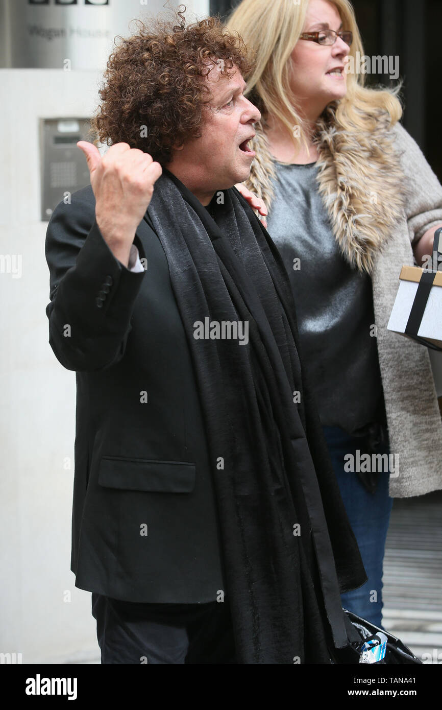 Leo Sayer leaving BBC Radio Two studios after promoting his 70th