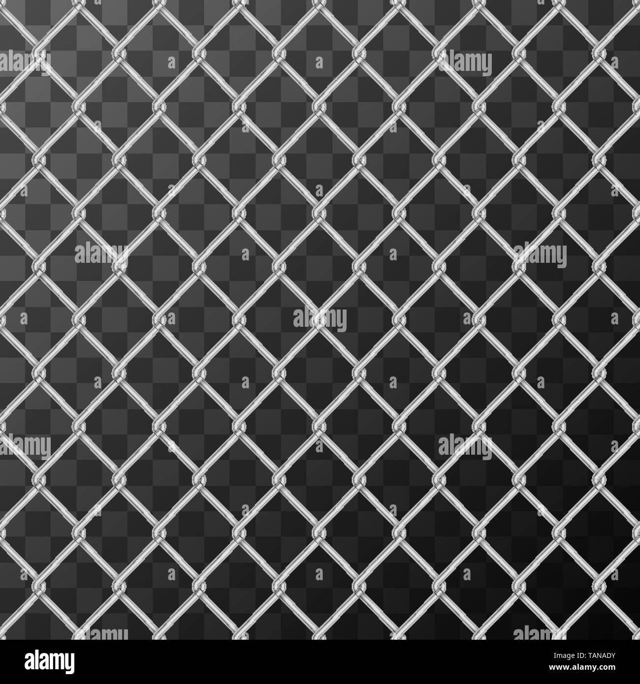 Realistic glossy metal chain link fence seamless pattern on transparent  background Stock Vector Image & Art - Alamy